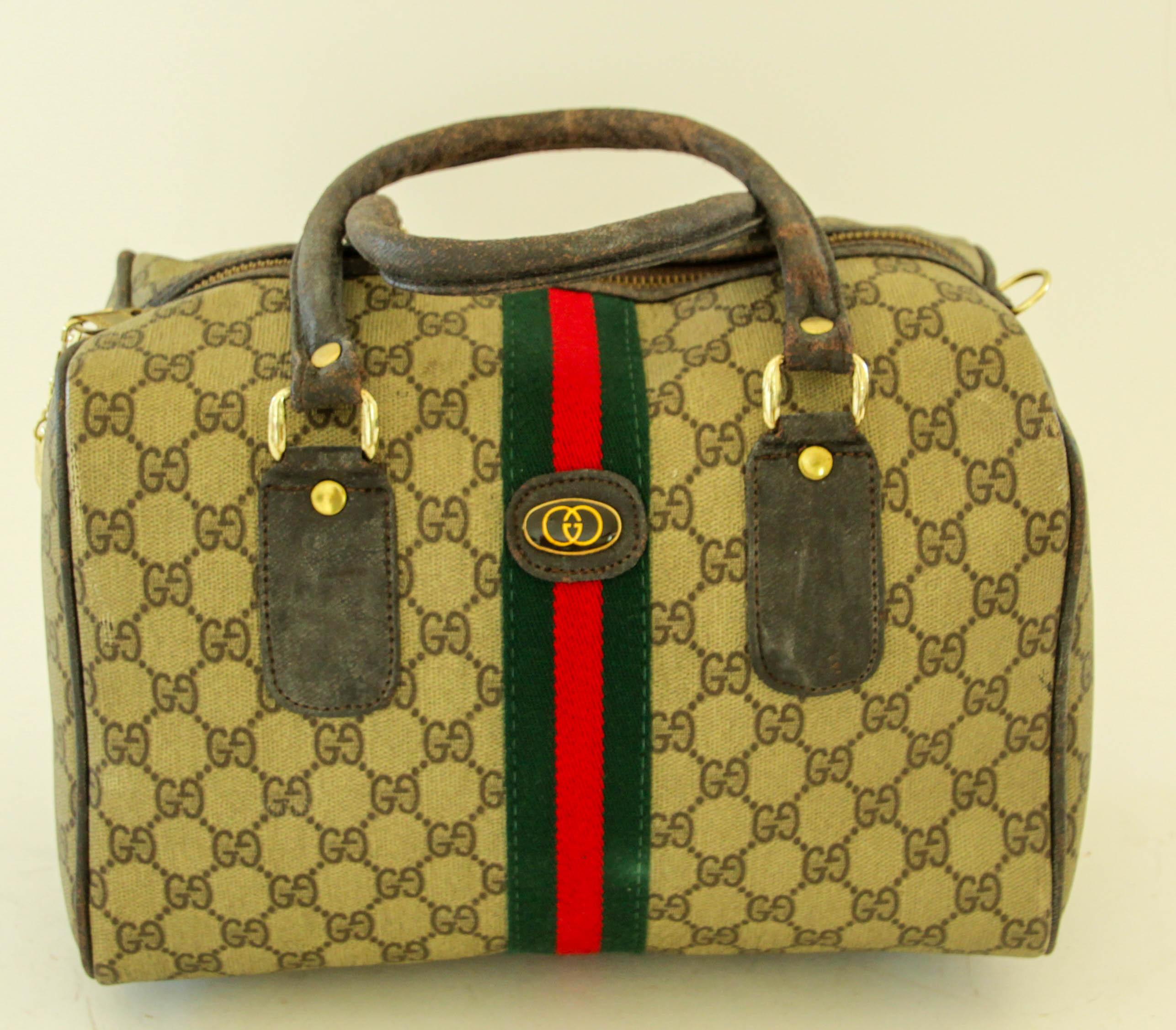 GUCCI Ophidia Boston Bag Web GG Supreme Monogram Vintage Gucci 1970s 6