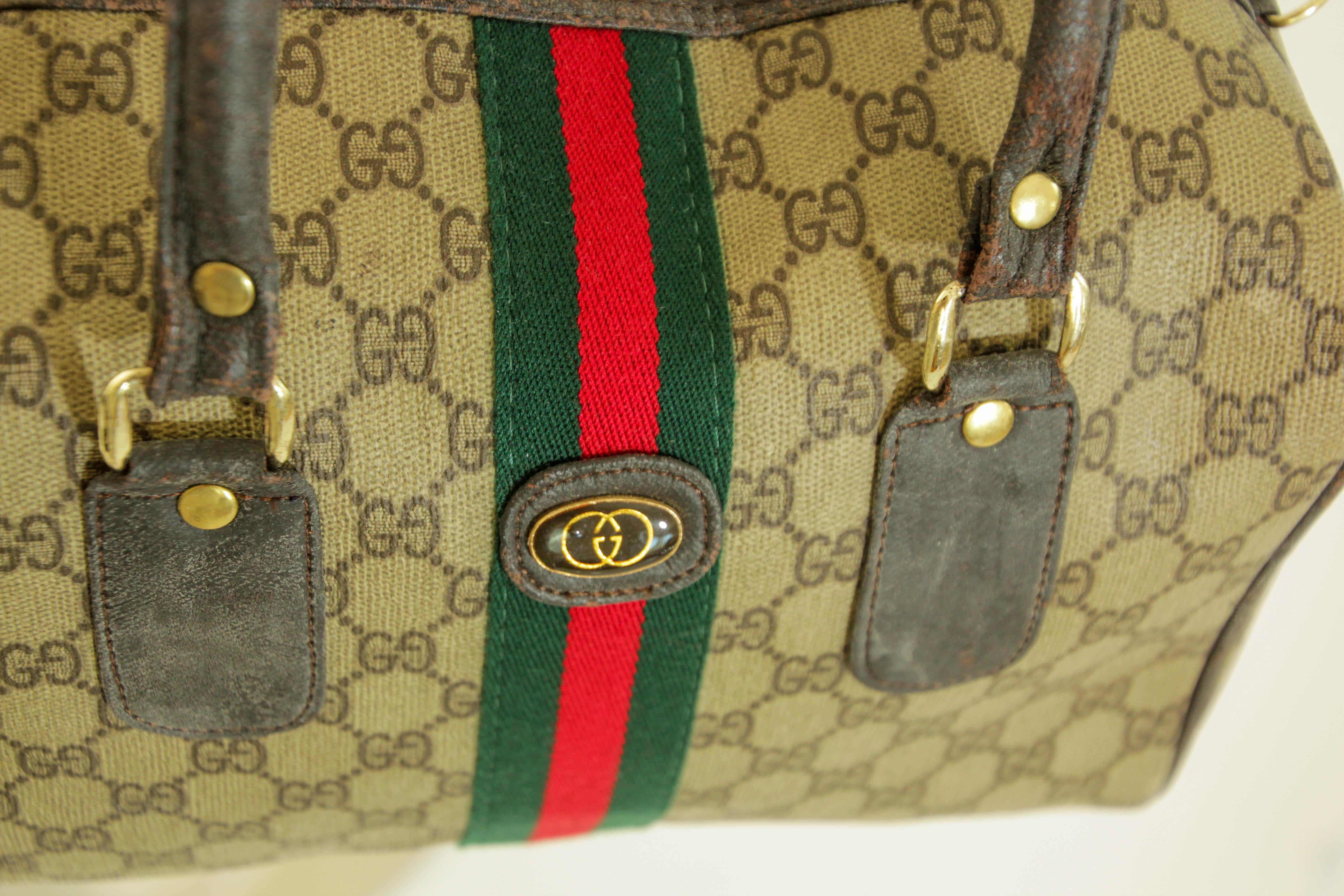 GUCCI Ophidia Boston Bag Web GG Supreme Monogram Vintage Gucci 1970s 8
