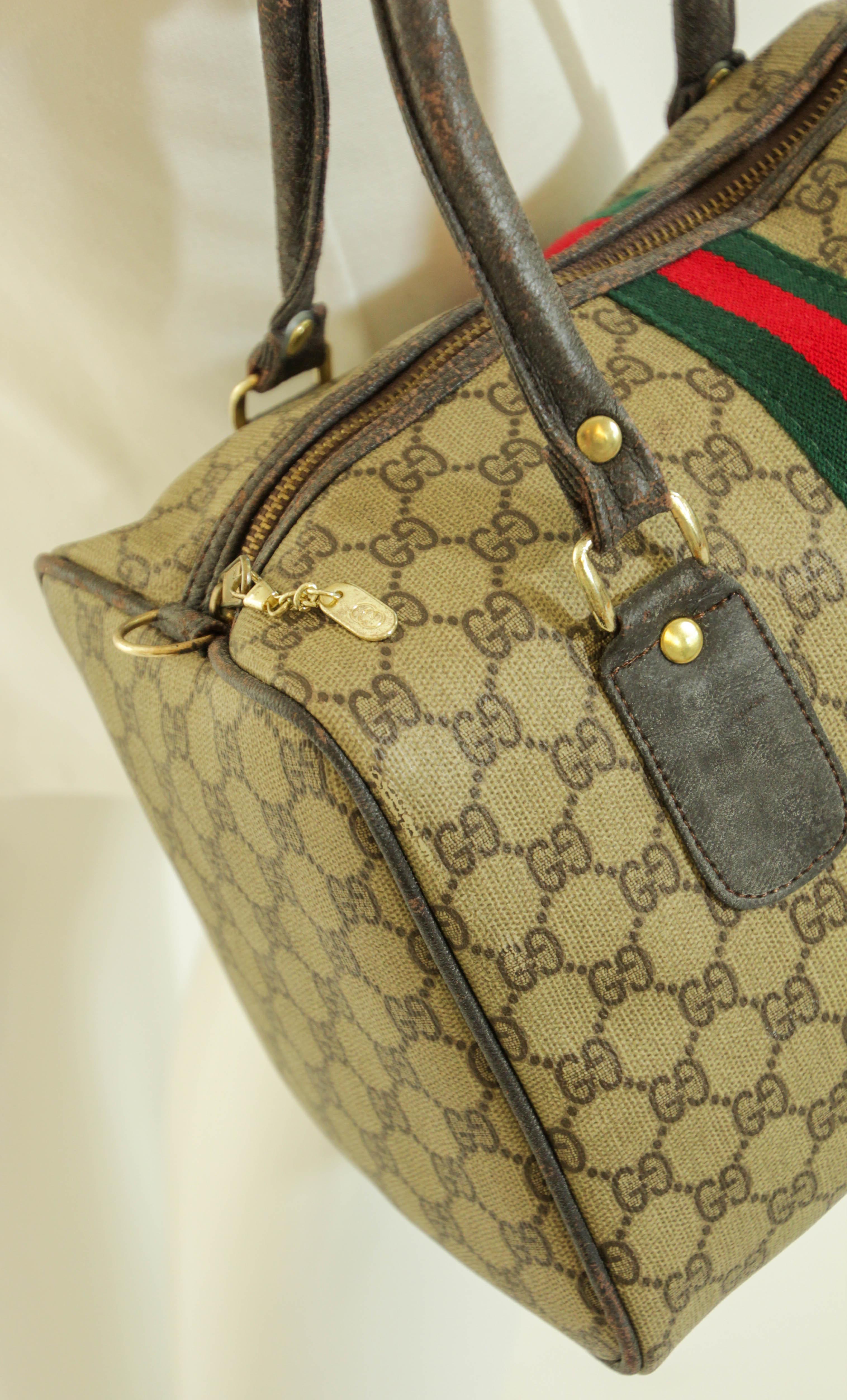 GUCCI Ophidia Boston Bag Web GG Supreme Monogram Vintage Gucci 1970s 10