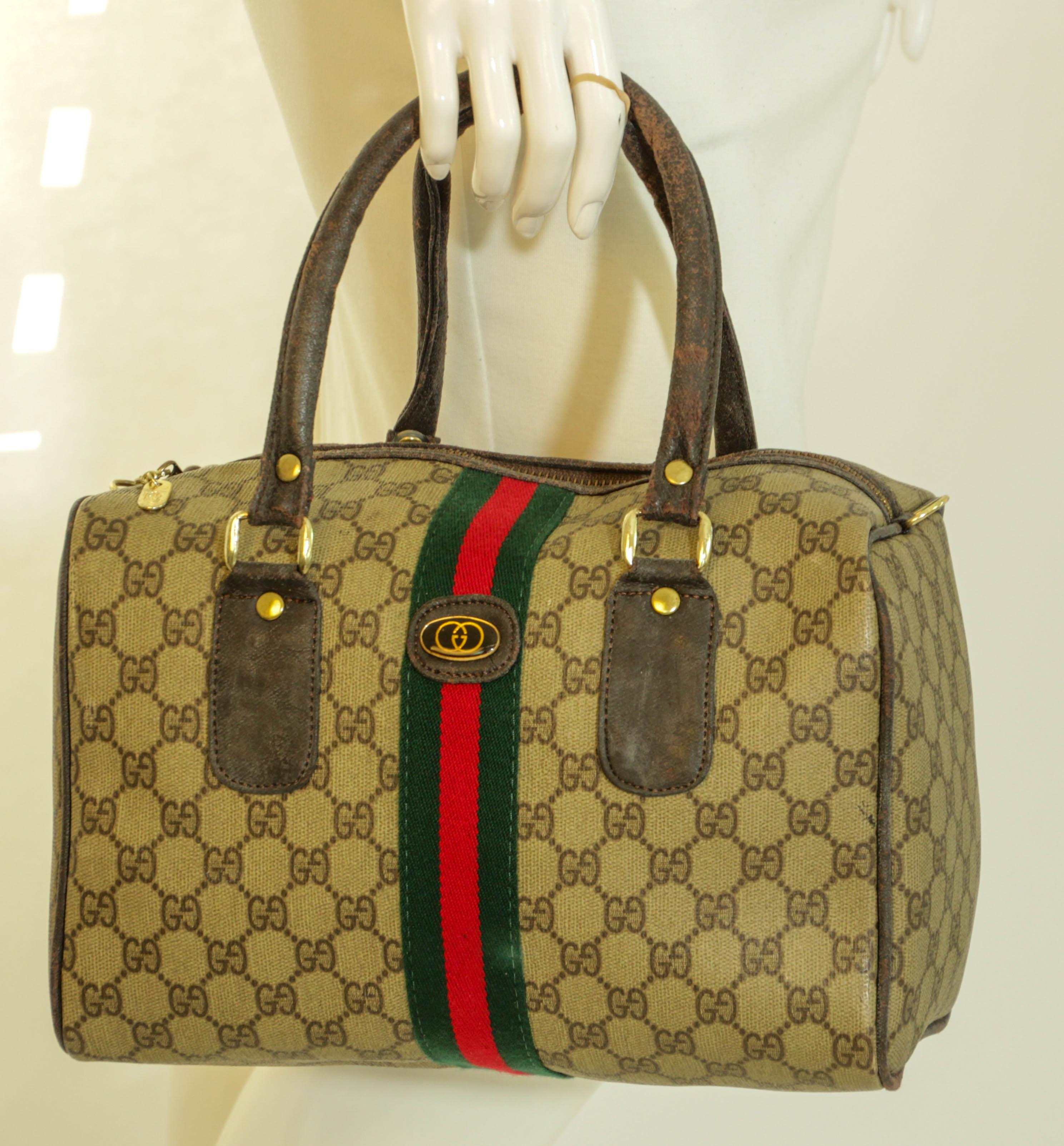 GUCCI Ophidia Boston Bag Web GG Supreme Monogram Vintage Gucci 1970s 11