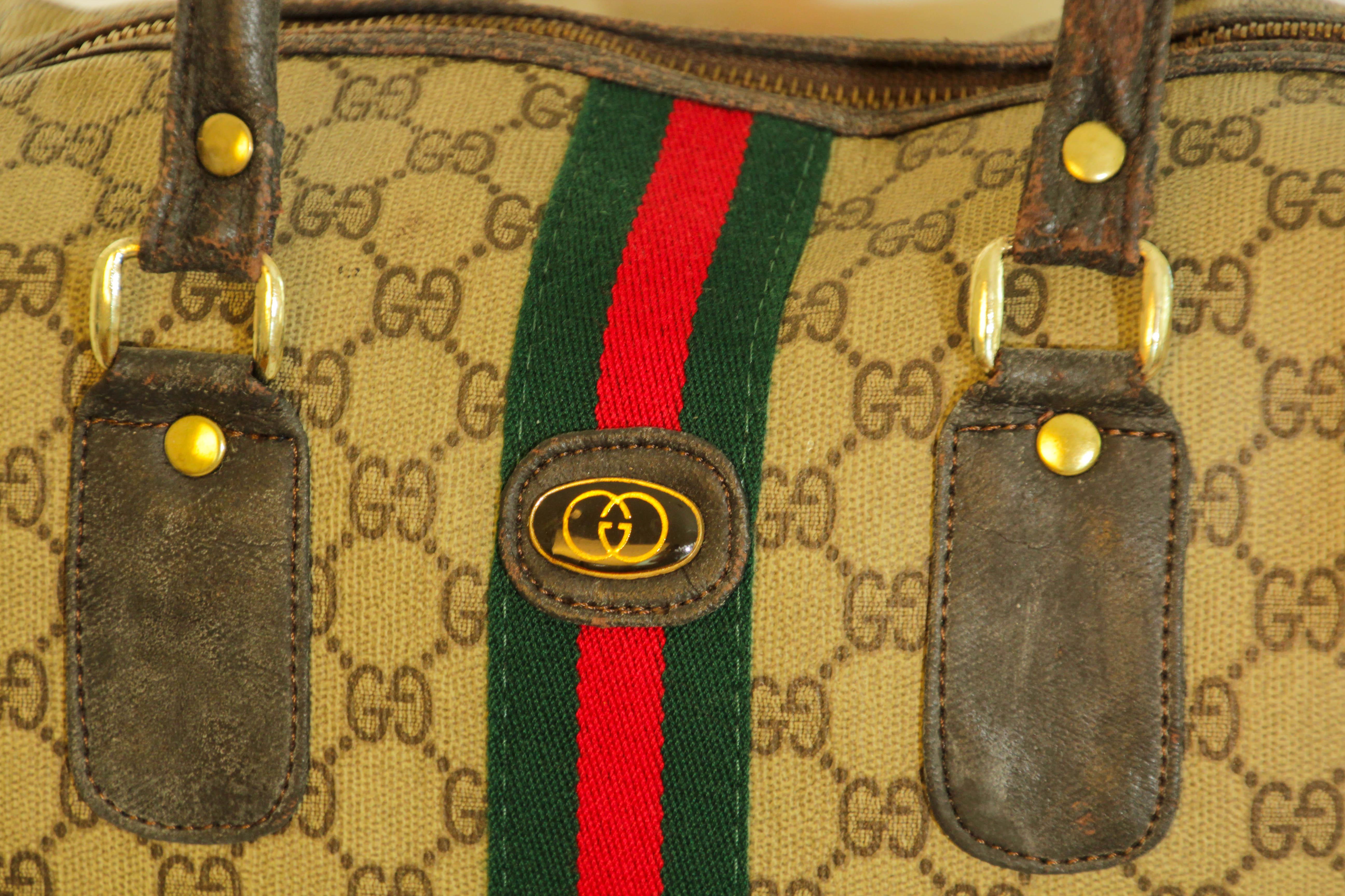 GUCCI Ophidia Boston Bag Web GG Supreme Monogram Vintage Gucci 1970s 13