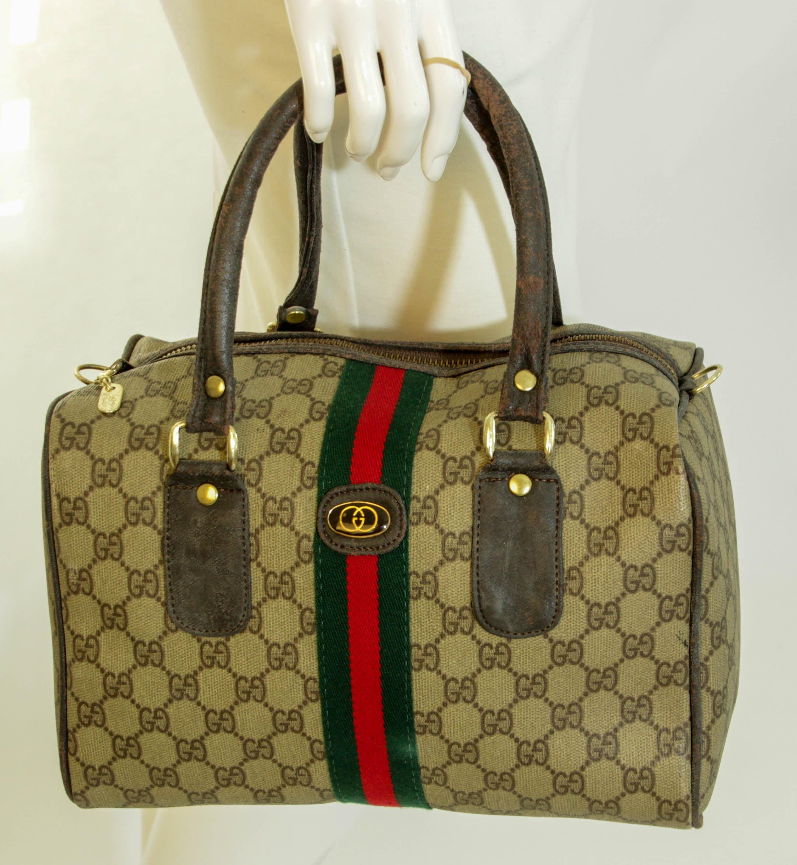 GUCCI Ophidia Boston Bag Web GG Supreme Monogram Vintage Gucci 1970s 14