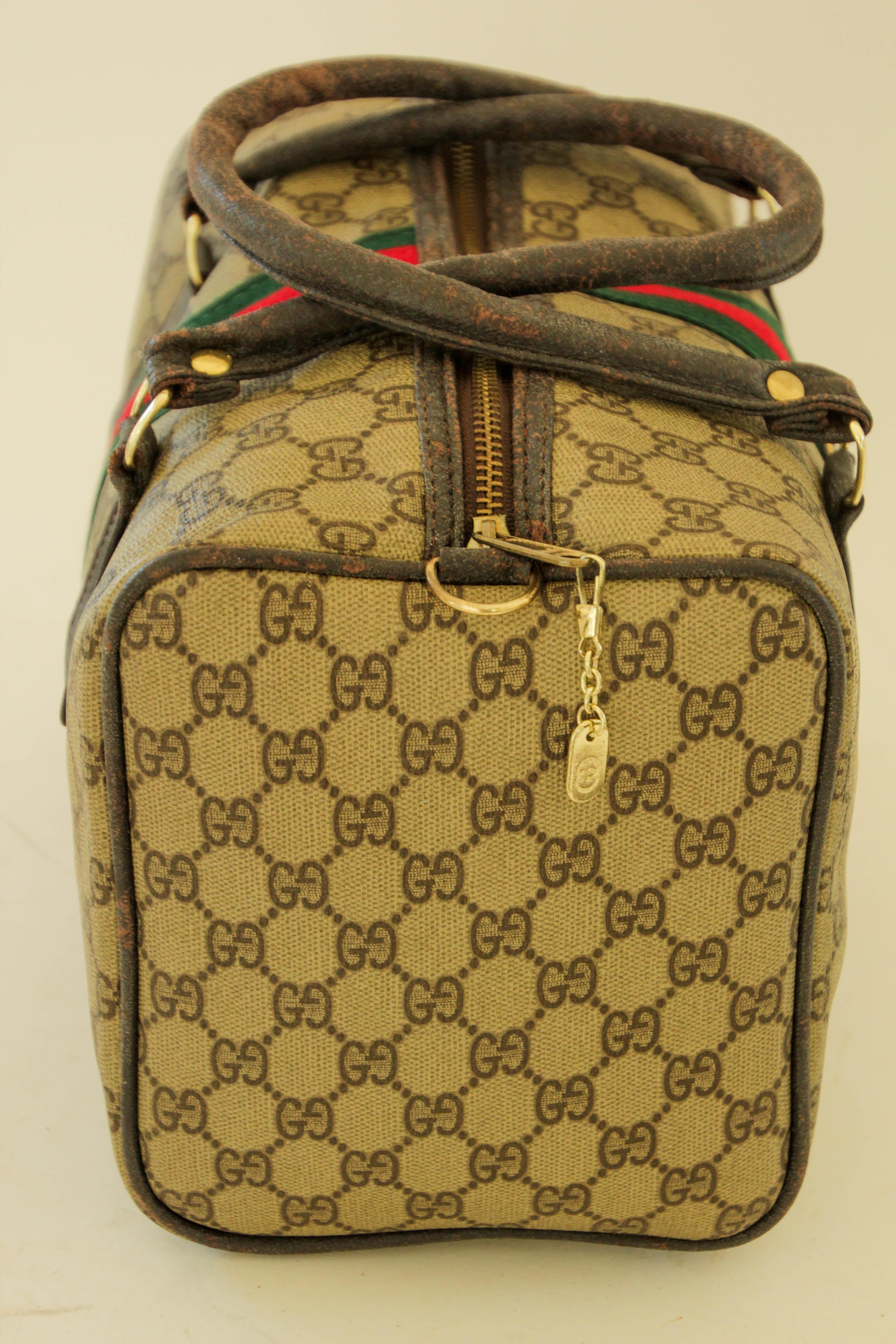 GUCCI Ophidia Boston Bag Web GG Supreme Monogram Vintage Gucci 1970s 2