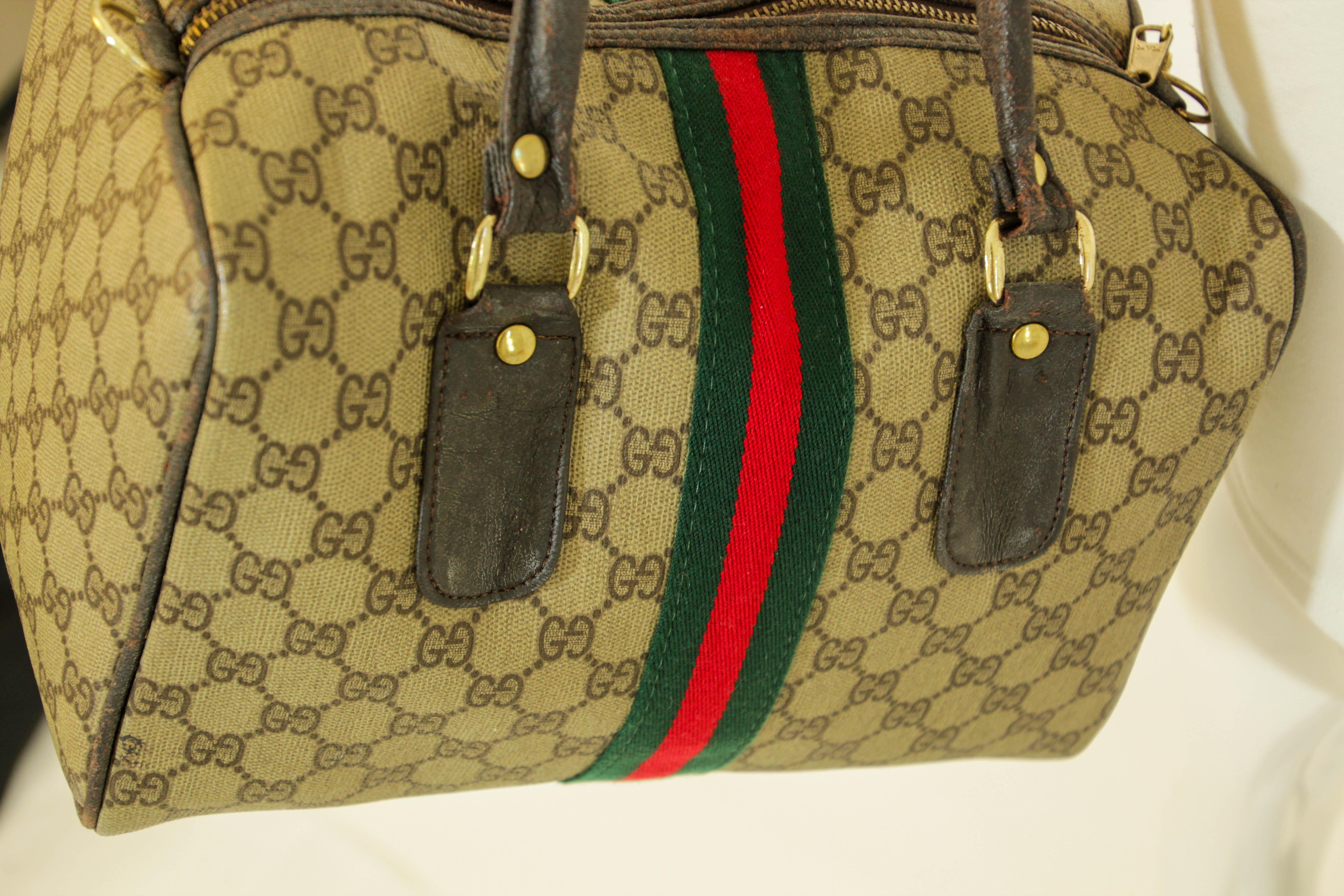 GUCCI Ophidia Boston Bag Web GG Supreme Monogram Vintage Gucci 1970s 4