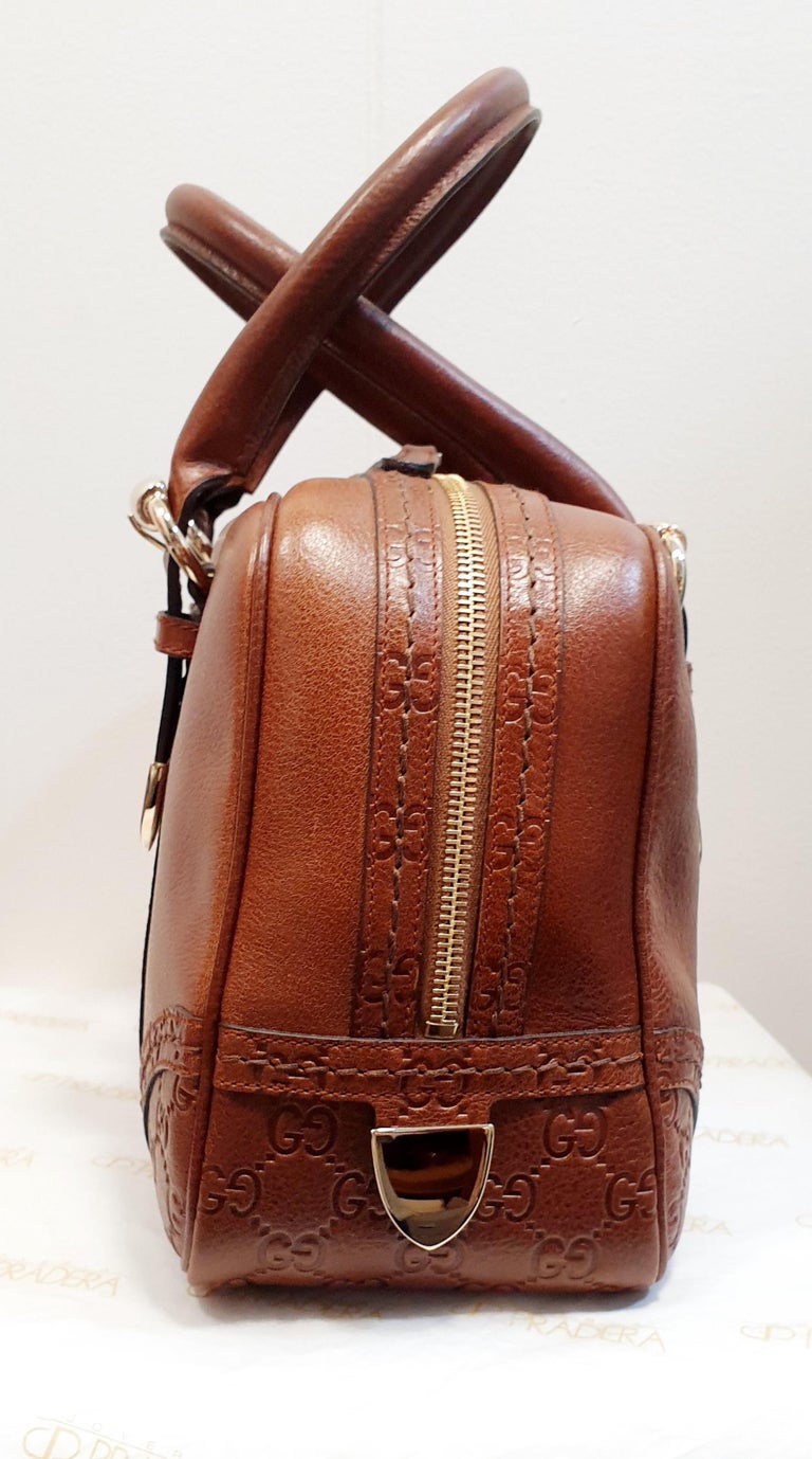 Boston leather bag Gucci Brown in Leather - 31345905