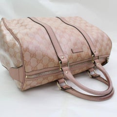 Gucci Boston Crystal Gg Monogram Joy 867198 Pink Coated Canvas Satchel