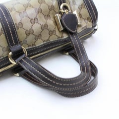 Gucci Boston Crystallized Monogram Duchessa 868367 Brown Coated Canvas Satchel