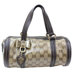 Gucci Boston Crystallized Monogram Duchessa 868367 Brown Coated Canvas Satchel