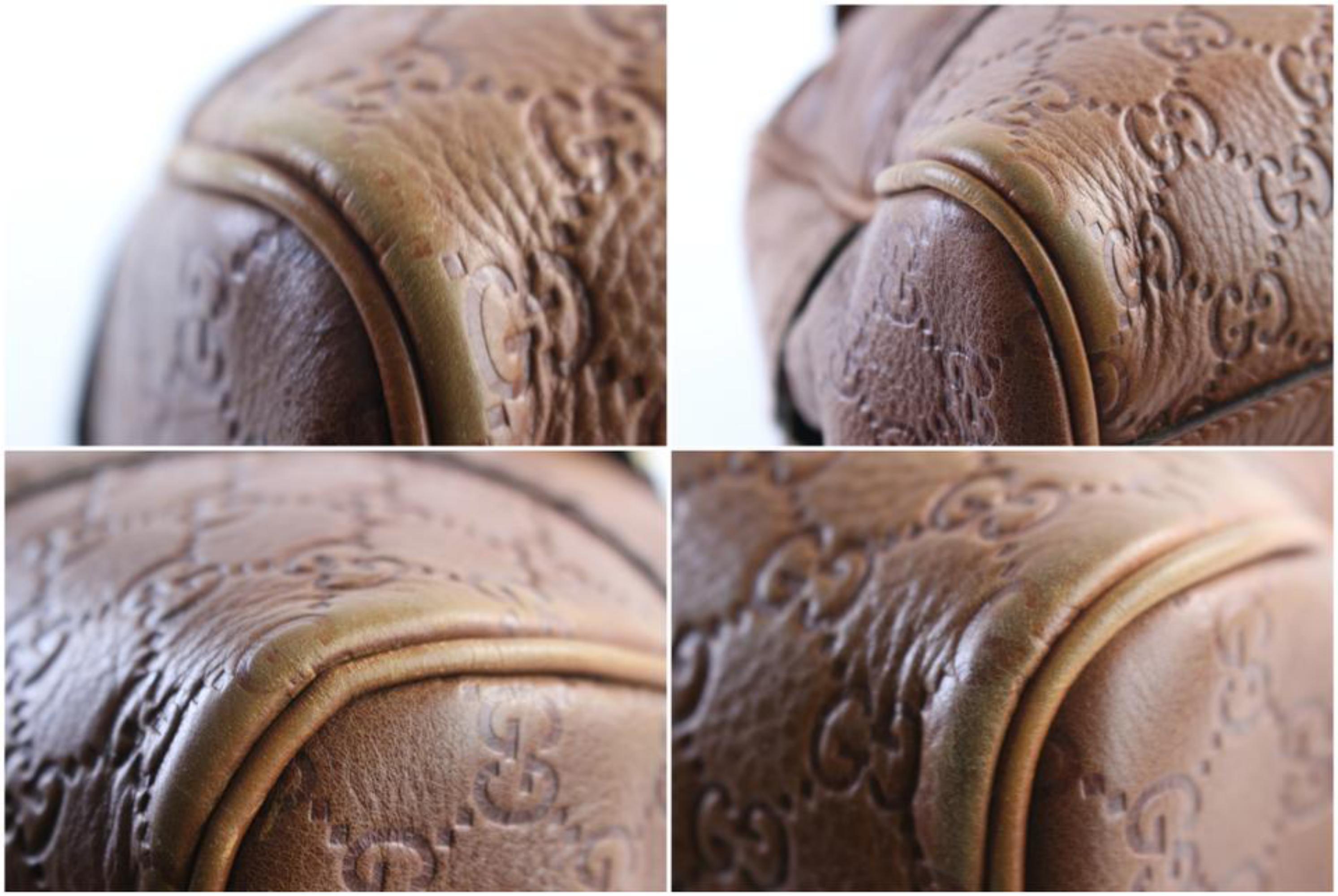 Gucci Boston Dome Signoria 29gr0426 Brown Guccissima Leather Satchel For Sale 6