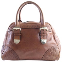 Vintage Gucci Boston Dome Signoria 29gr0426 Brown Guccissima Leather Satchel