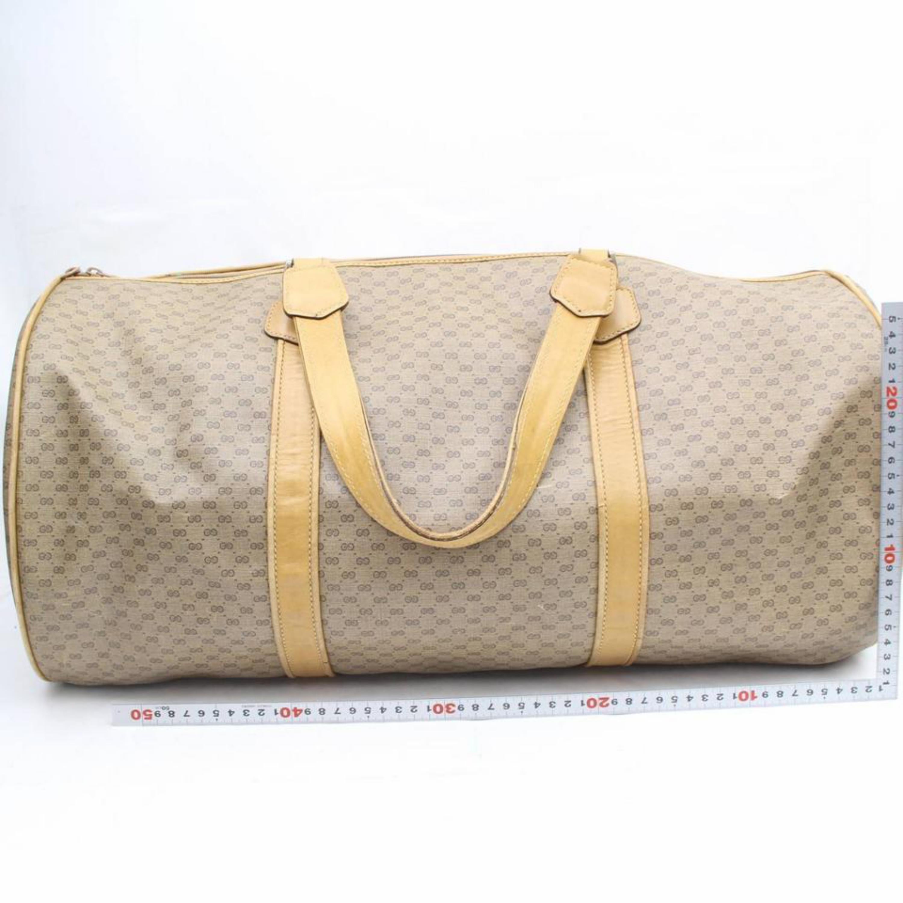 Gucci Boston Extra Large Monogram Duffle 868875 Brown Coated Canvas Weekend/Trav For Sale 1