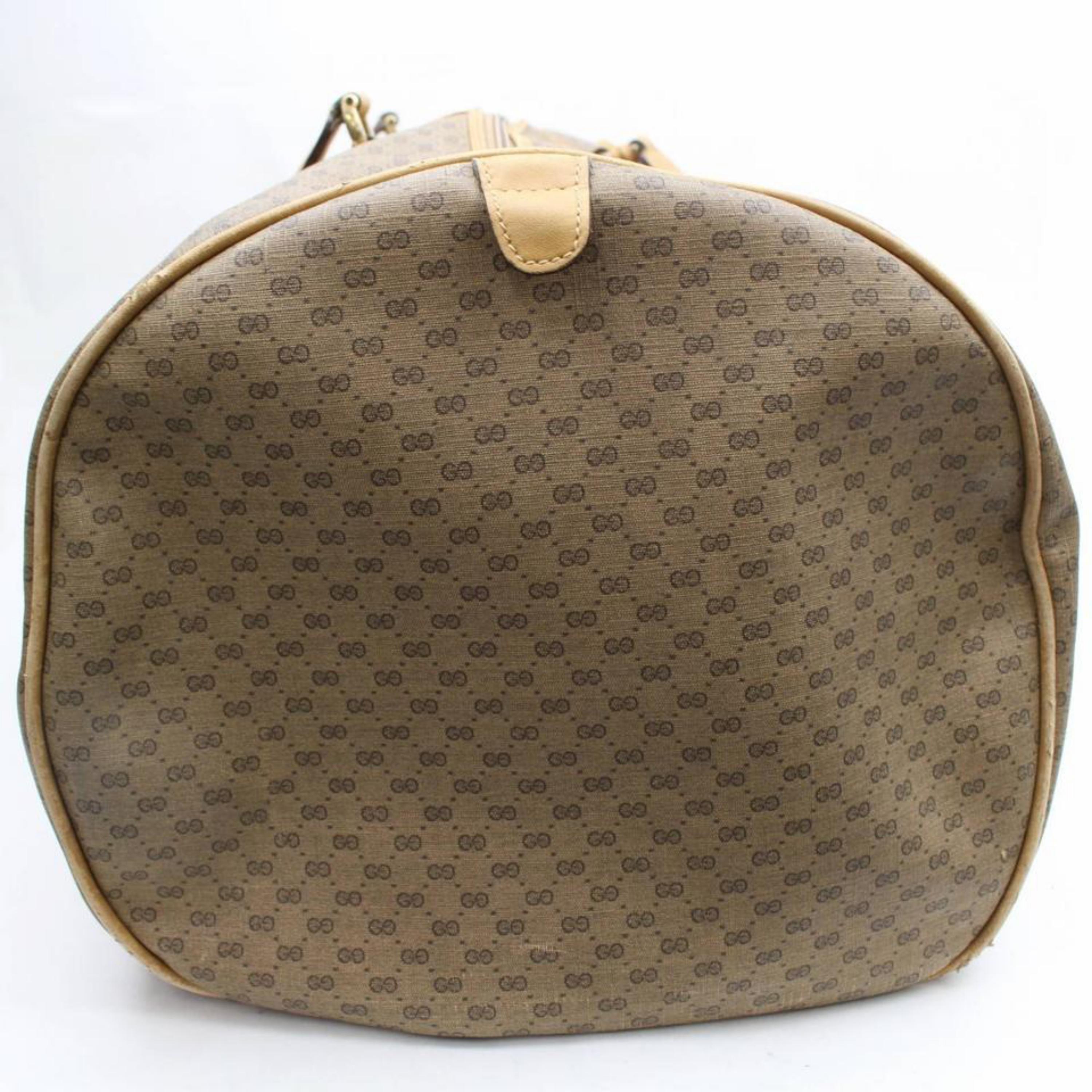 Gucci Boston Extra Large Monogram Duffle 868875 Brown Coated Canvas Weekend/Trav For Sale 2
