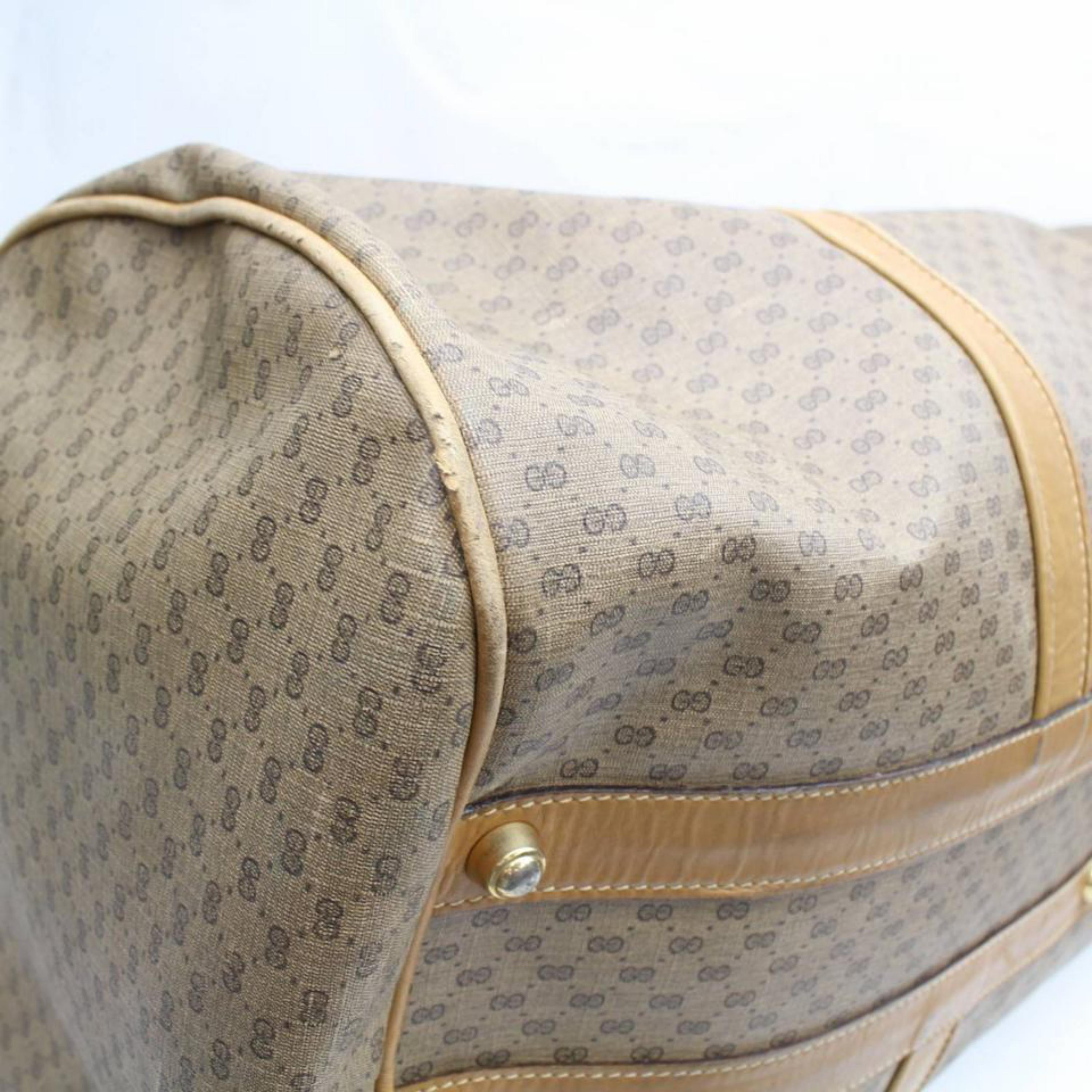 Gucci Boston Extra Large Monogram Duffle 868875 Brown Coated Canvas Weekend/Trav For Sale 3