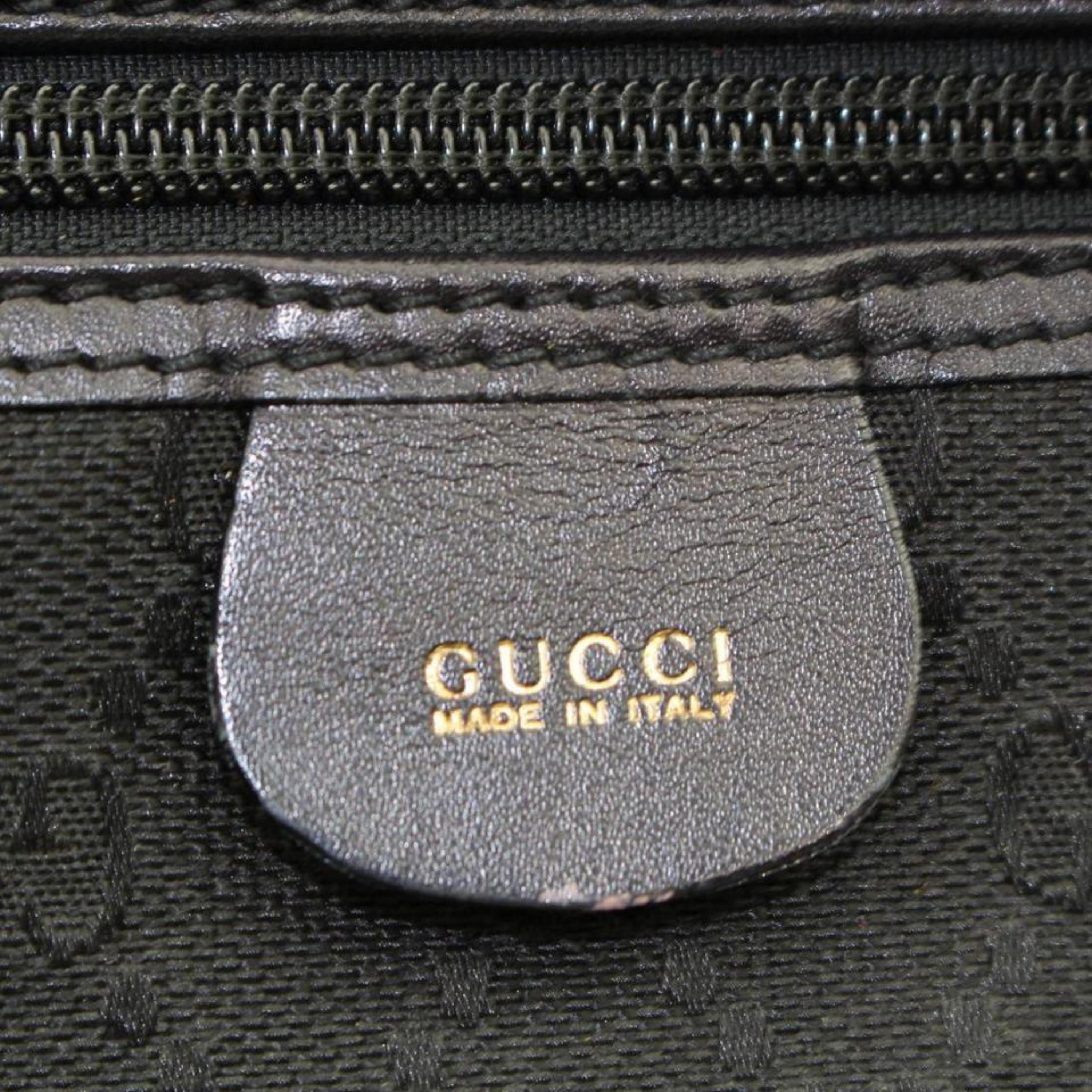 Gucci Boston Gg Monogram Duffle with Strap 869649 Black Canvas Weekend/Travel Ba For Sale 7