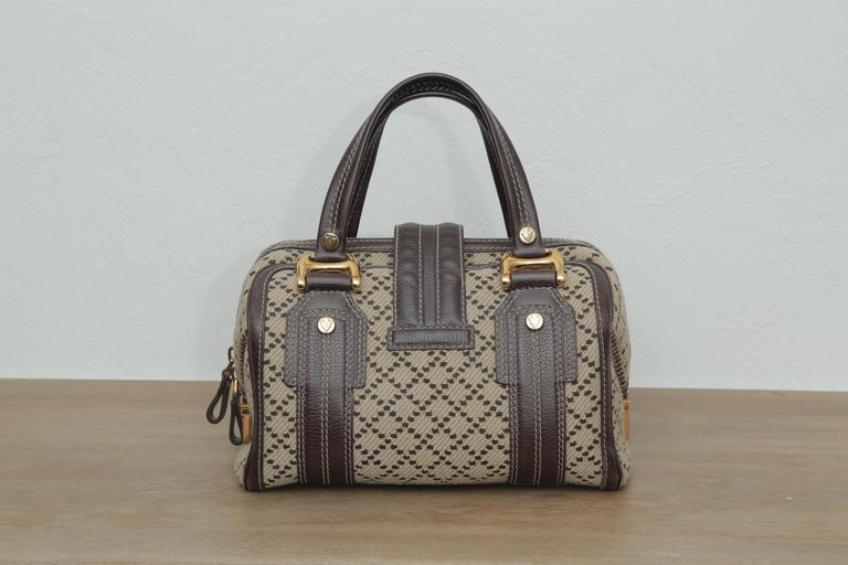 Gucci Boston Limited Edition Brown Tweed Satchel For Sale at 1stDibs