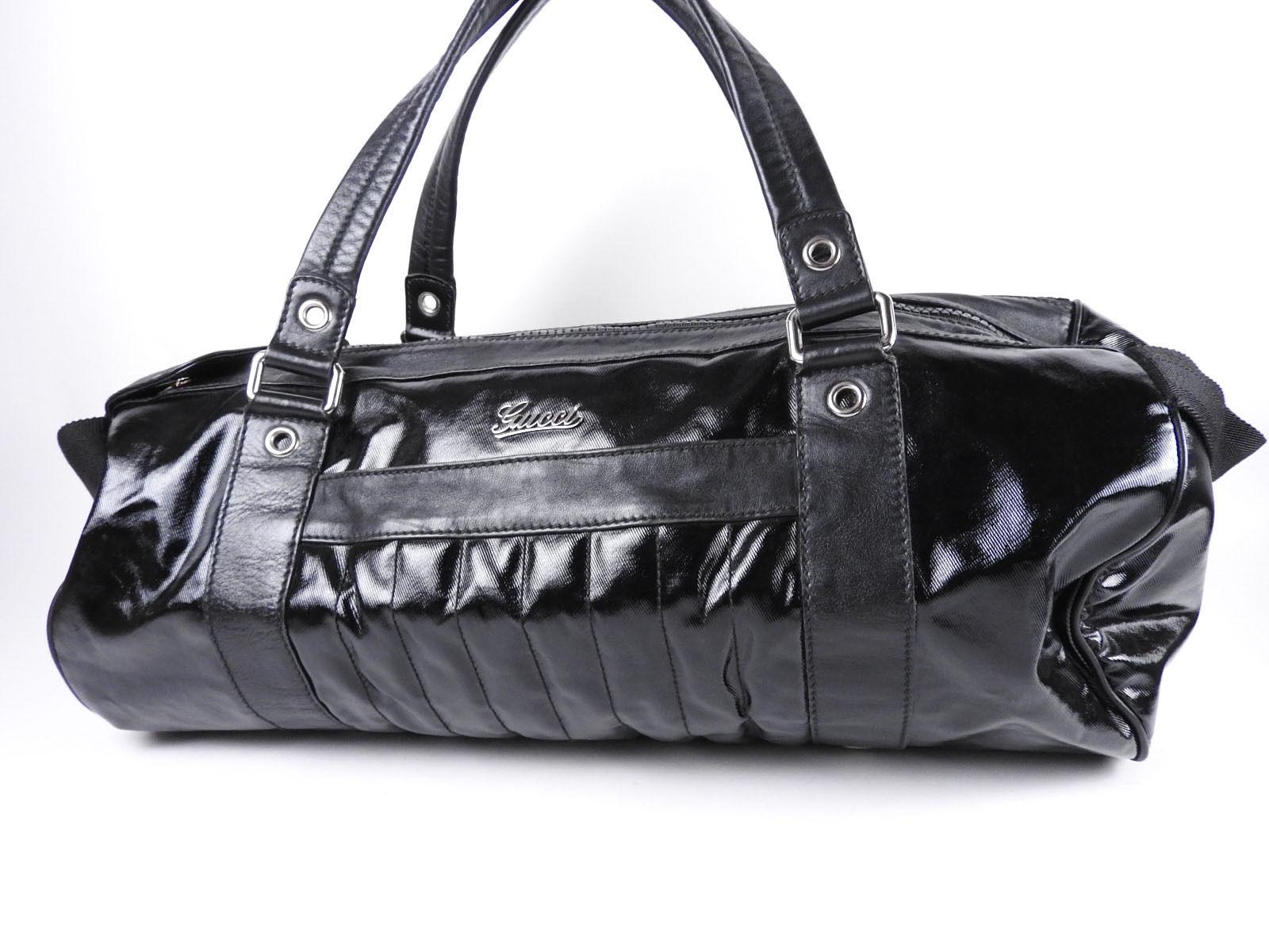 Auth GUCCI Joy Line Big Tote Bag Boston Bag Leather Black

19