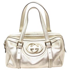 Gucci Boston Metallic Dialux Britt Medium 869030 Gold Leather Shoulder Bag