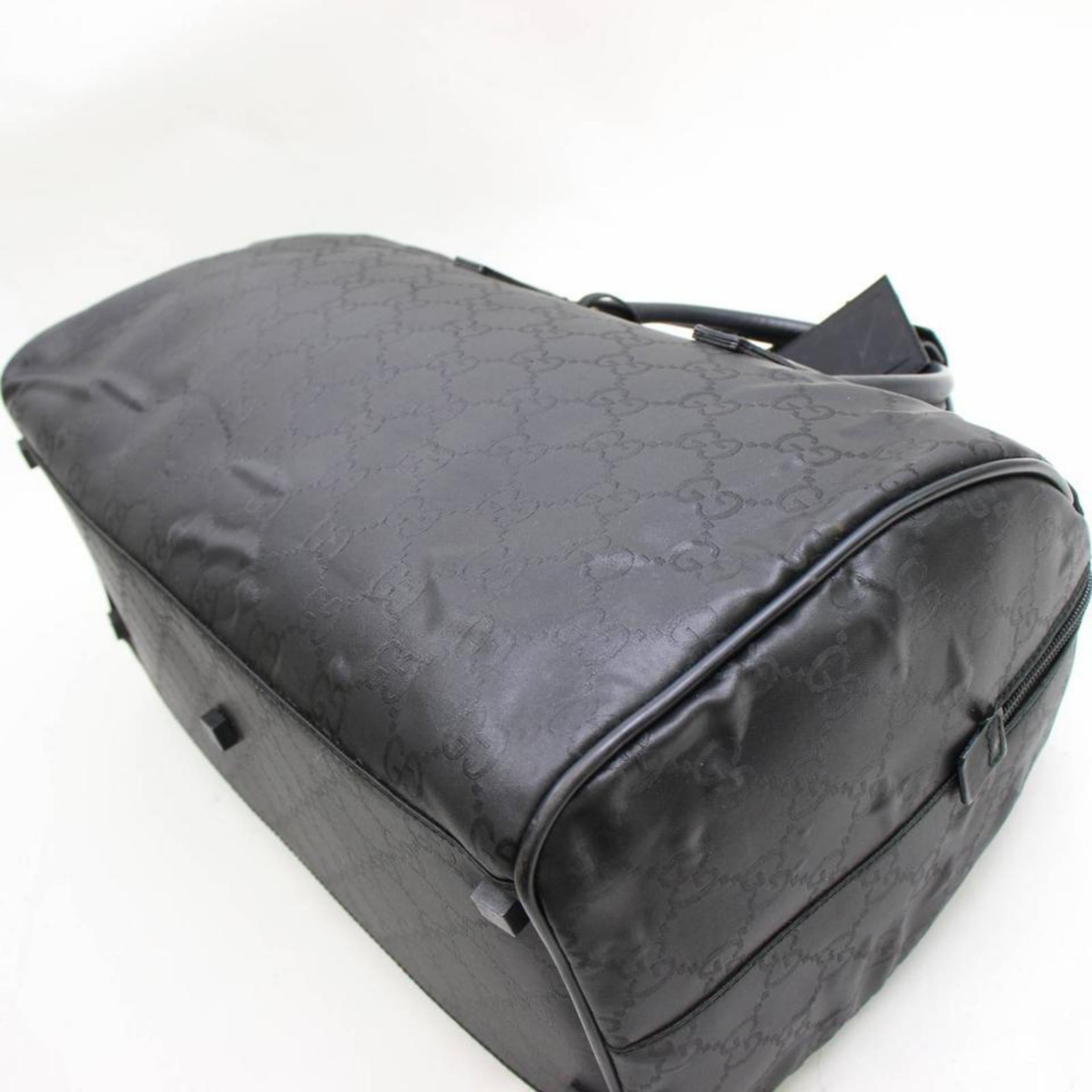 Women's or Men's Gucci Boston Monogam Duffle 867354 Black Nylon Weekend/Travel Bag