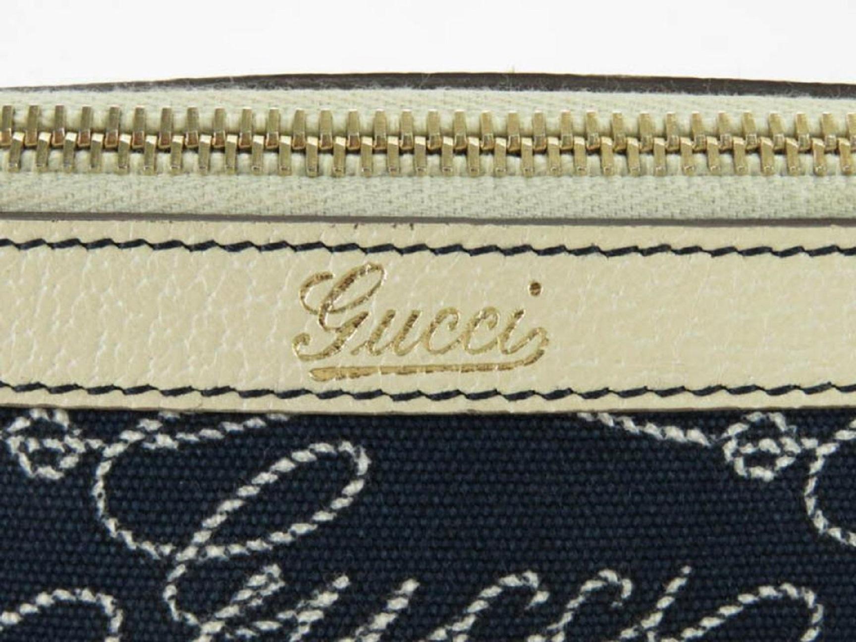 Gucci Boston Monogam Gg Script Logo Joy 871179 Blue Canvas X Leather Shoulder  1