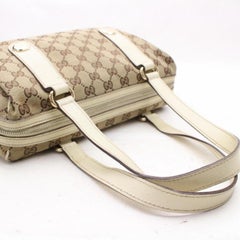 Gucci Boston Monogram Charmy 867854 Brown Canvas Satchel