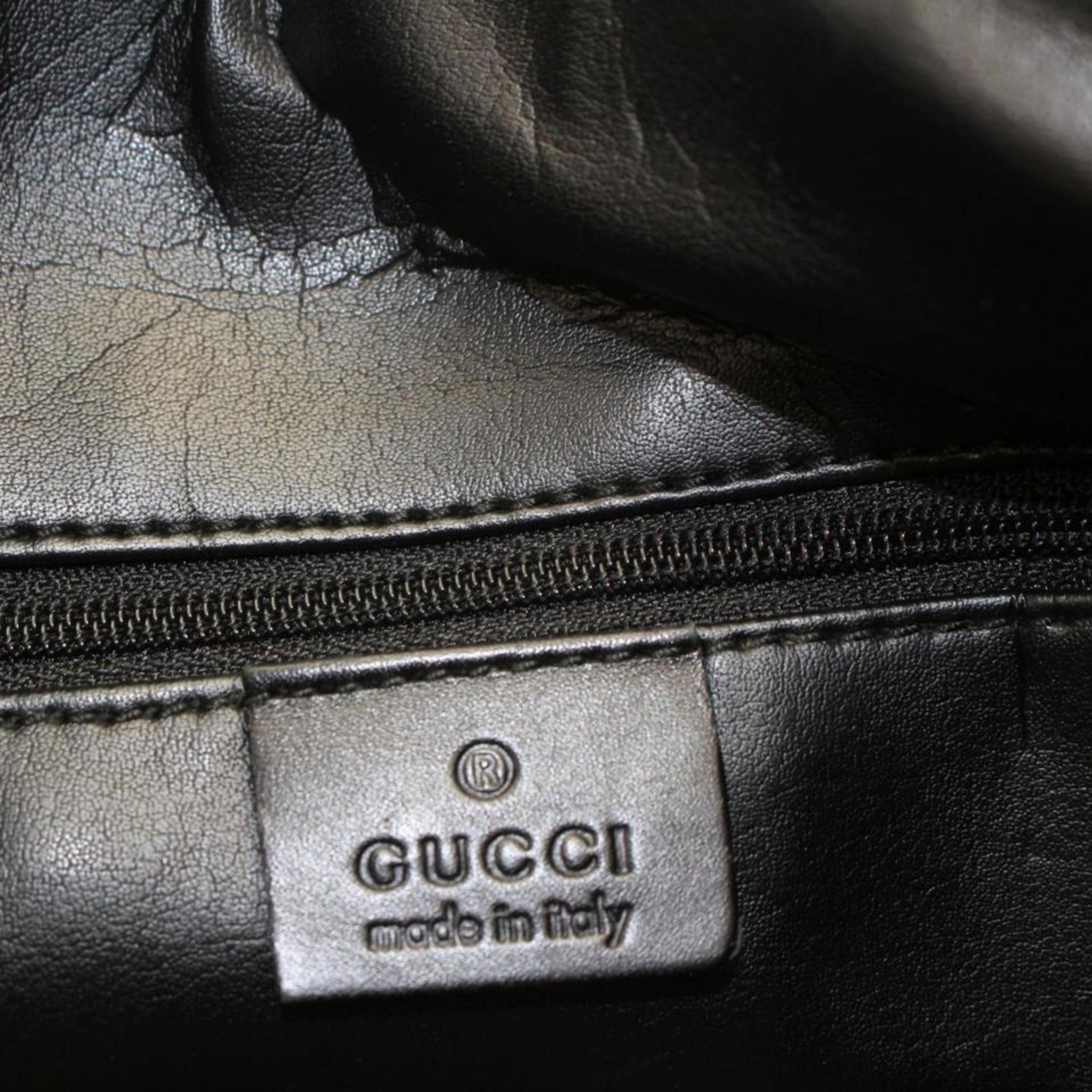 Gucci Boston Monogram Web Sherry 867978 Black Canvas Satchel For Sale 7
