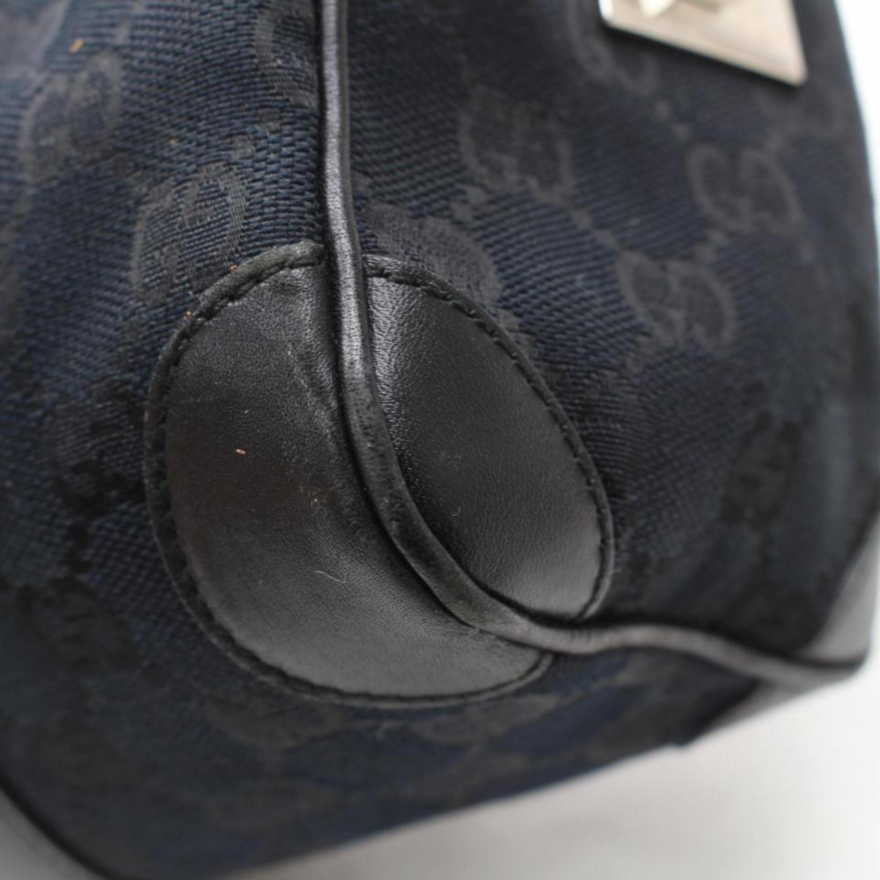 Gucci Boston Monogram Web Sherry 867978 Black Canvas Satchel For Sale 8