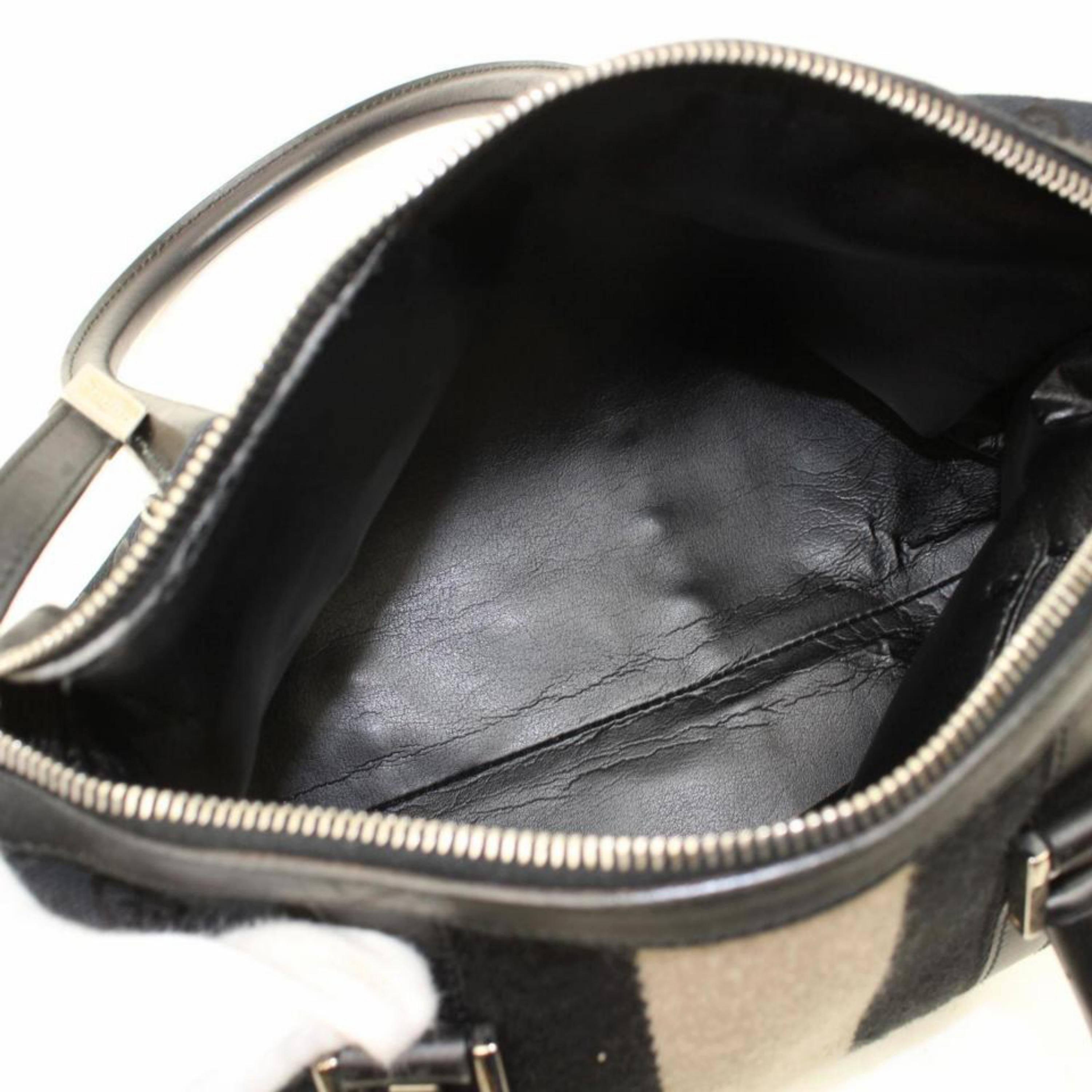 Gucci Boston Monogram Web Sherry 867978 Black Canvas Satchel In Good Condition For Sale In Forest Hills, NY