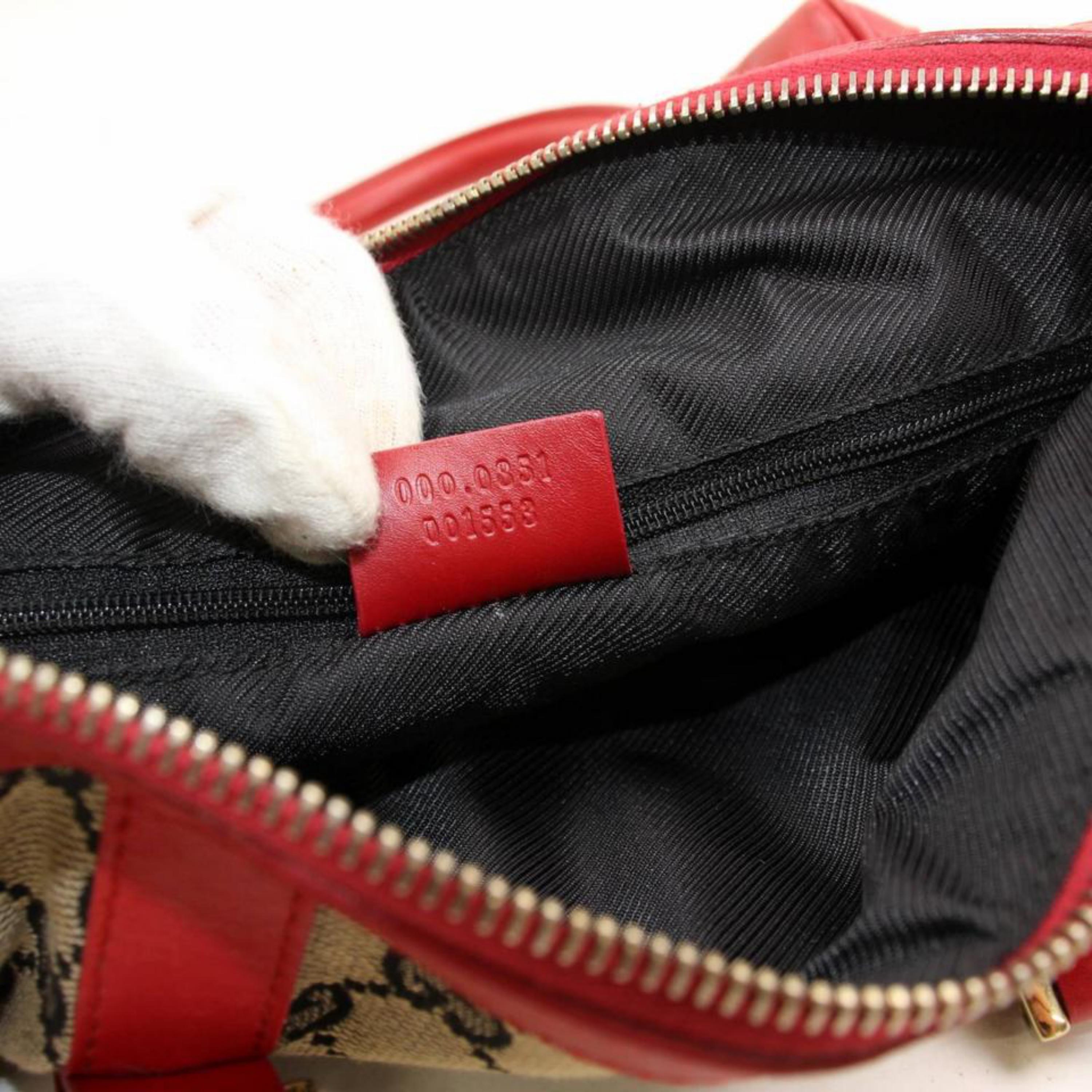 Gucci Boston Navy and Monogram Gg 868323 Red Canvas Satchel For Sale 4