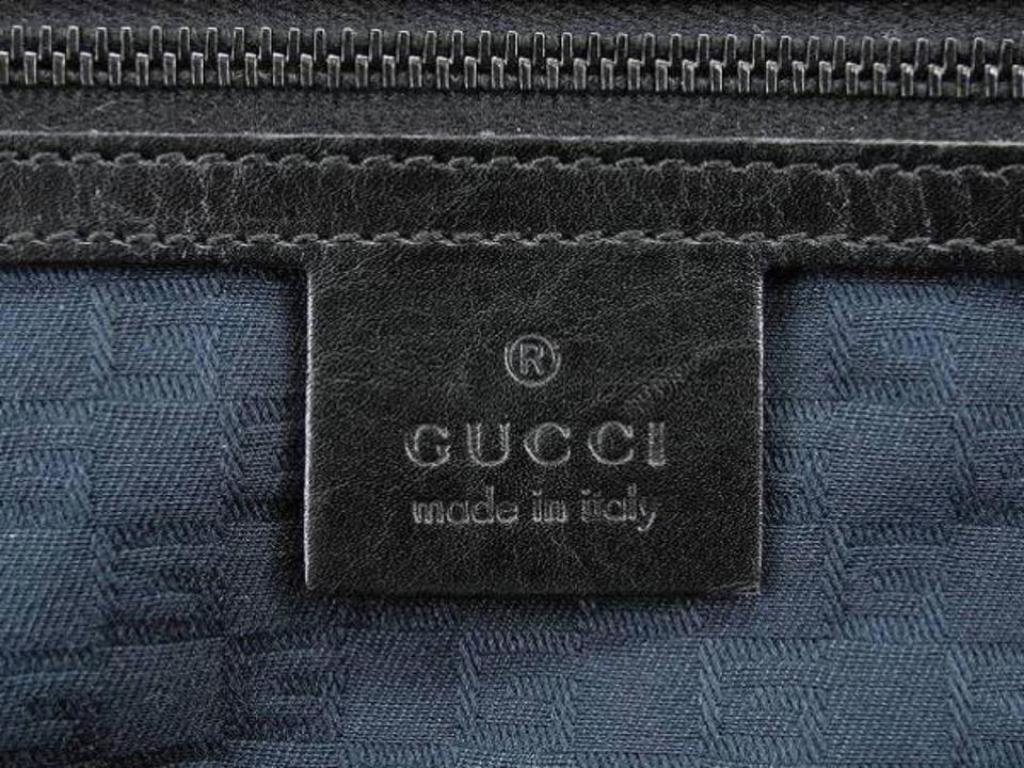 Women's Gucci Boston Rare Handle Duffle 223187 Black Canvas Satchel For Sale