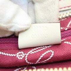 Gucci Boston Script Lasso Anchor Charm Bowler Duffle 868419 Pink Canvas Weekend/