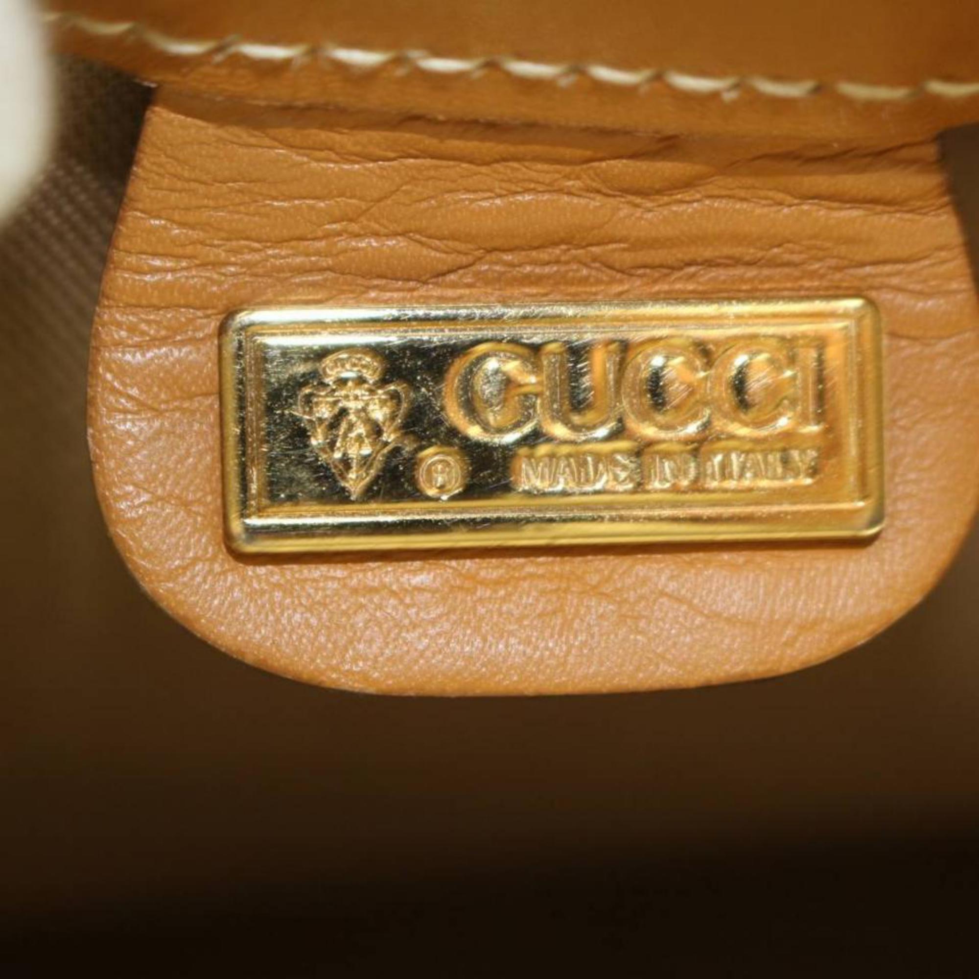 Gucci Boston Sherry Micro Gg Web Duffle 869498 Brown  Canvas Weekend/Travel Bag In Good Condition For Sale In Forest Hills, NY