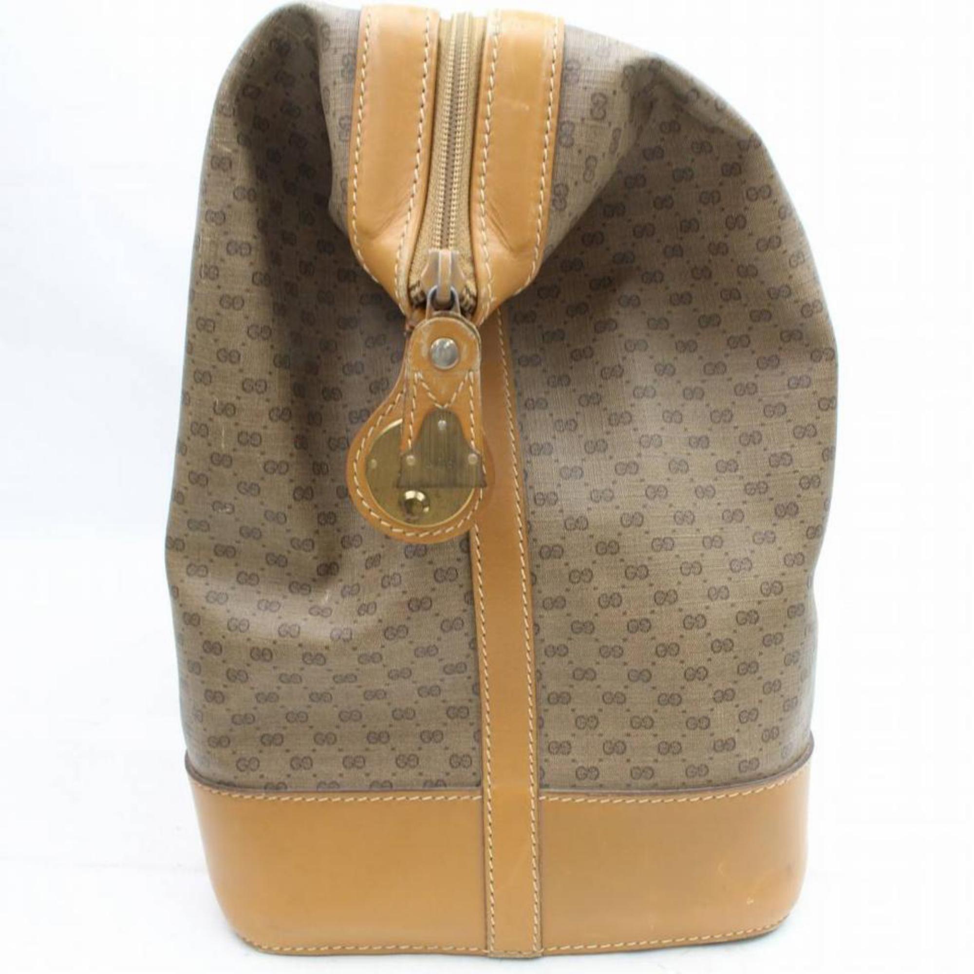 Gucci Boston Sherry Micro Gg Web Duffle 869498 Brown  Canvas Weekend/Travel Bag For Sale 3