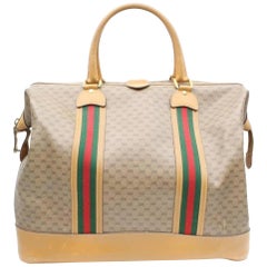 Gucci Boston Sherry Micro Gg Web Duffle 869498 Brown Canvas Weekend/Travel Bag
