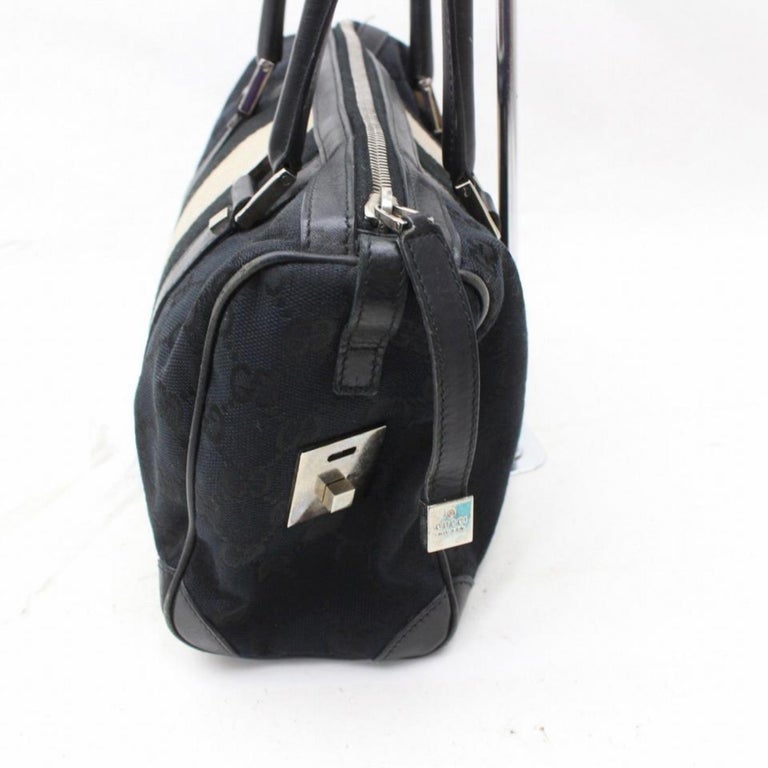 Gucci Boston Bag Sherry Line Black Leather 1252448