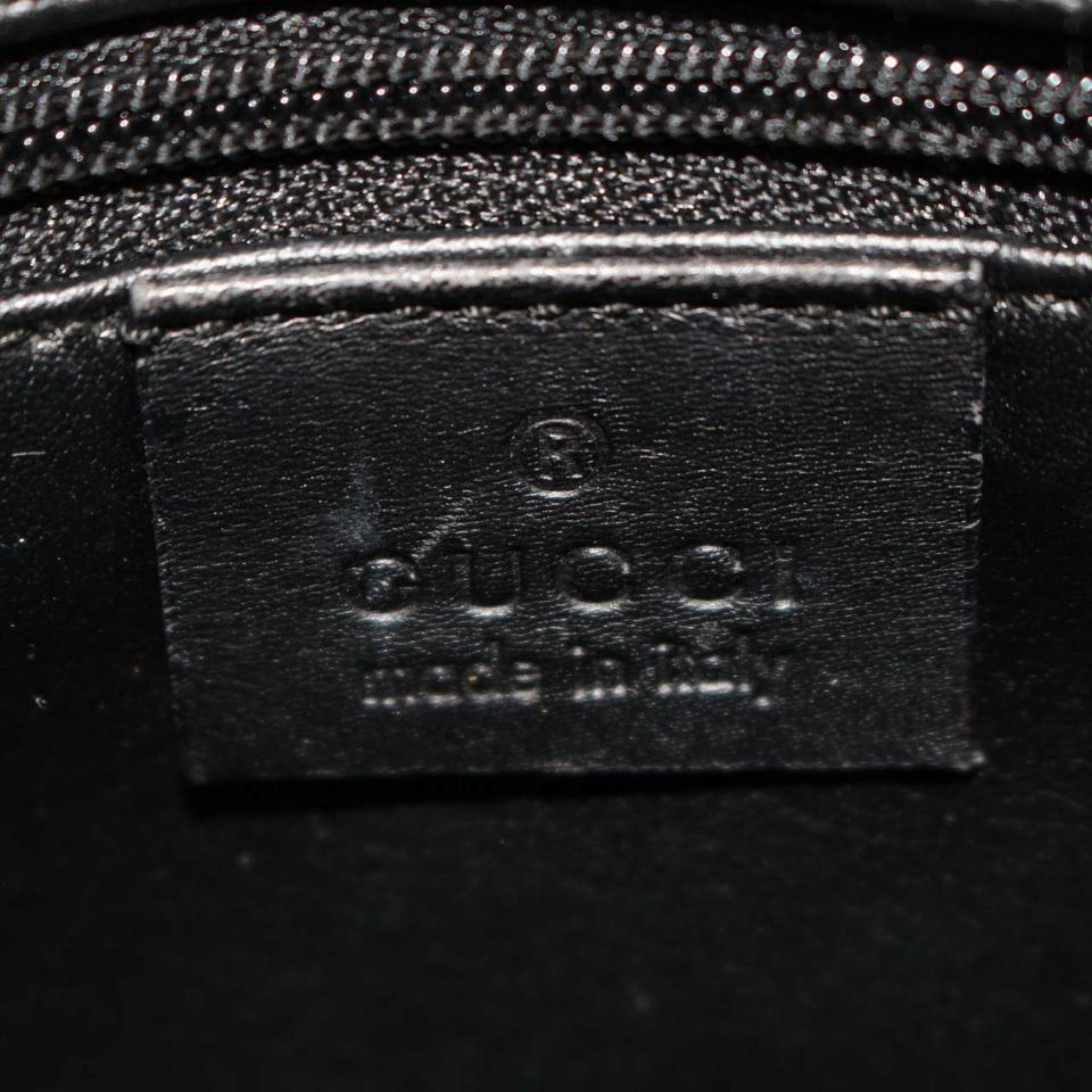 Gucci Boston Sherry Monogram Web 870028 Black Canvas Satchel In Good Condition For Sale In Forest Hills, NY