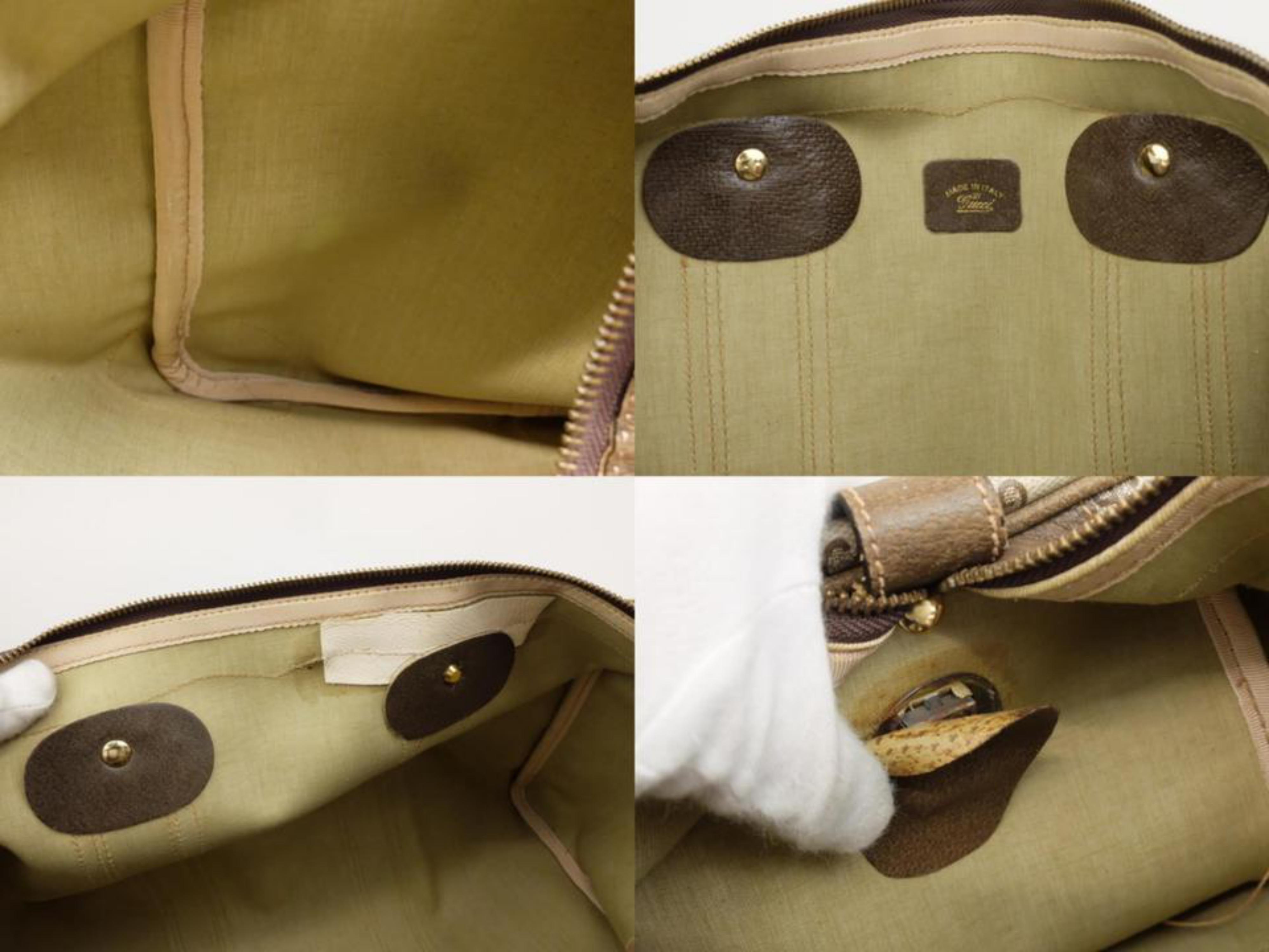 Gucci Boston Sherry Monogram Web Duffle 230431 Brown Weekend/Travel Bag im Angebot 6