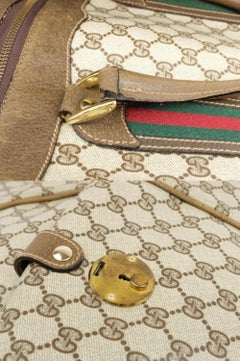 Gucci Boston Sherry Monogram Web Duffle 230431 Brown Weekend/Travel Bag