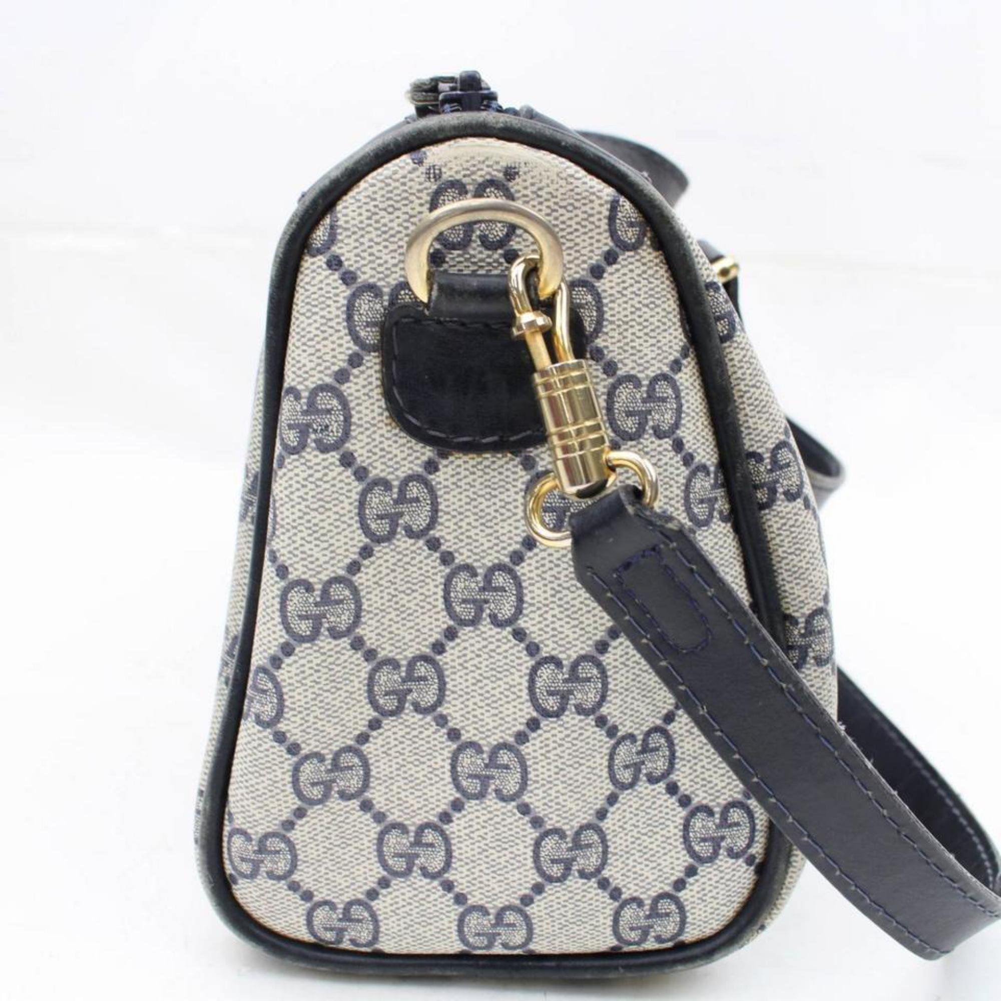 Women's Gucci Boston Supreme Gg Duffle with Strap 866627 Beige Canvas Shoulder Bag For Sale