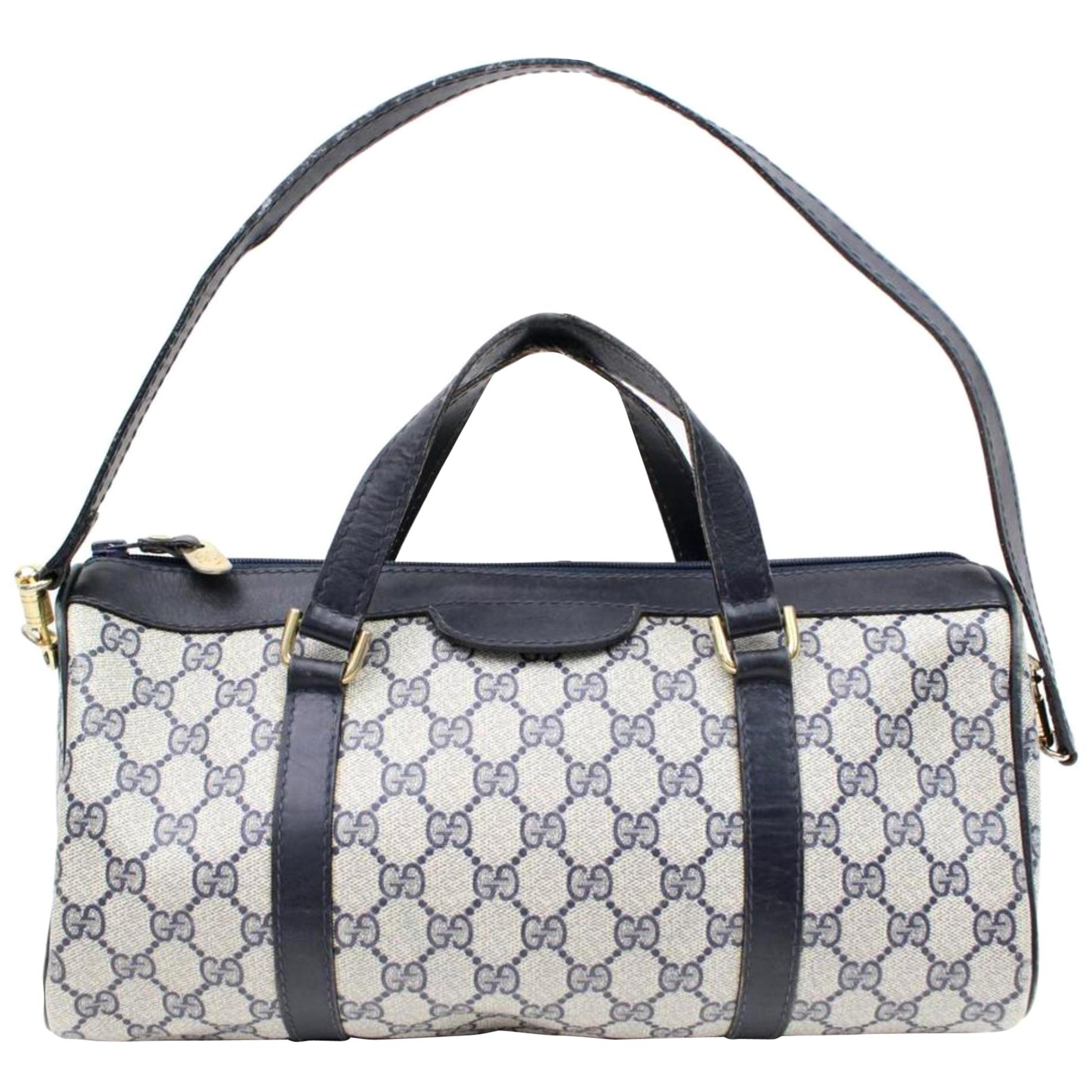 Gucci Boston Supreme Gg Duffle with Strap 866627 Beige Canvas Shoulder Bag For Sale