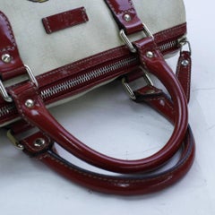 Gucci Boston Supreme Heart Tattoo Joy 866981 Ivory Coated Canvas Satchel