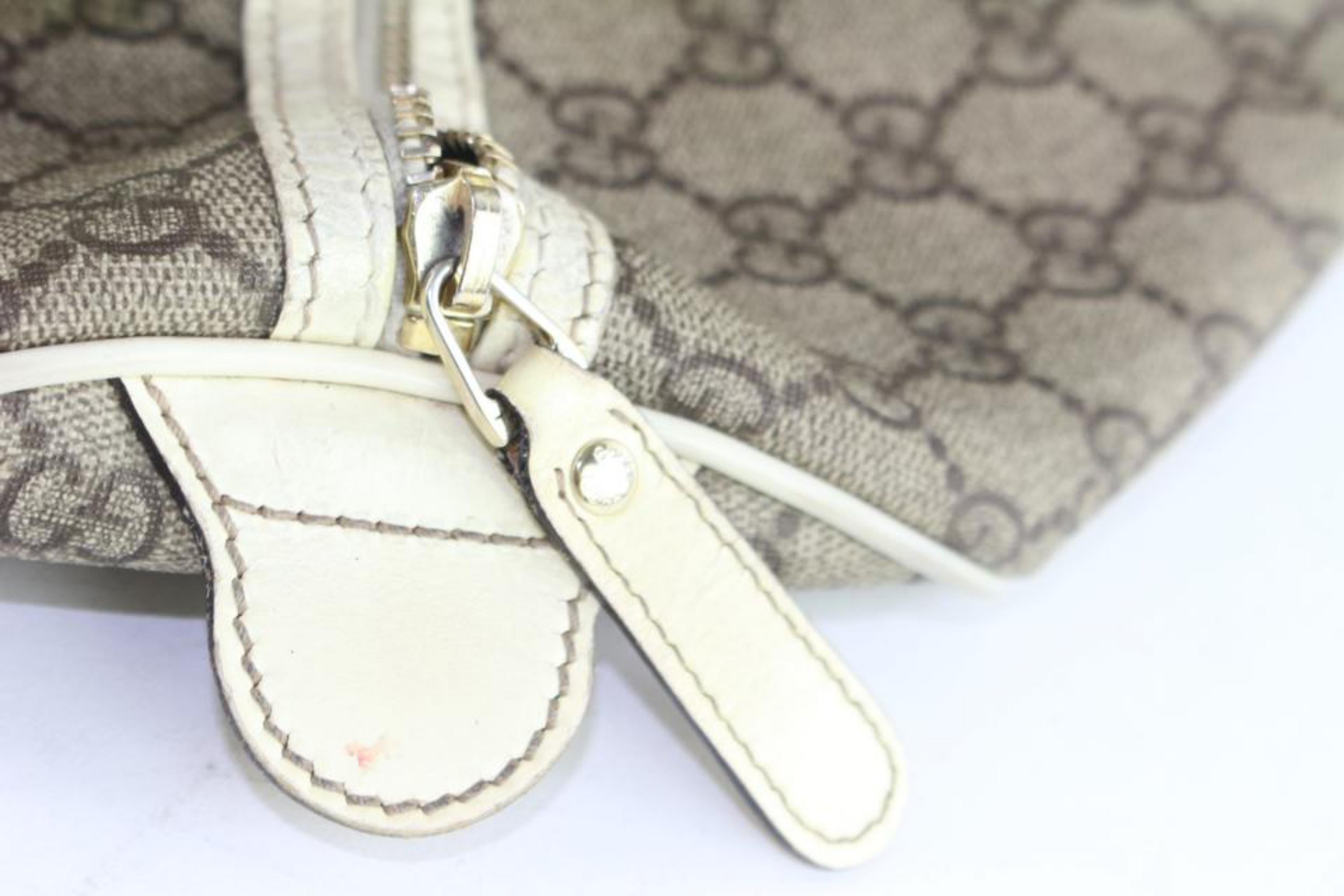 Gucci Boston Supreme Monogram Gg Joy 21gz1217 Brown Coated Canvas Satchel For Sale 5