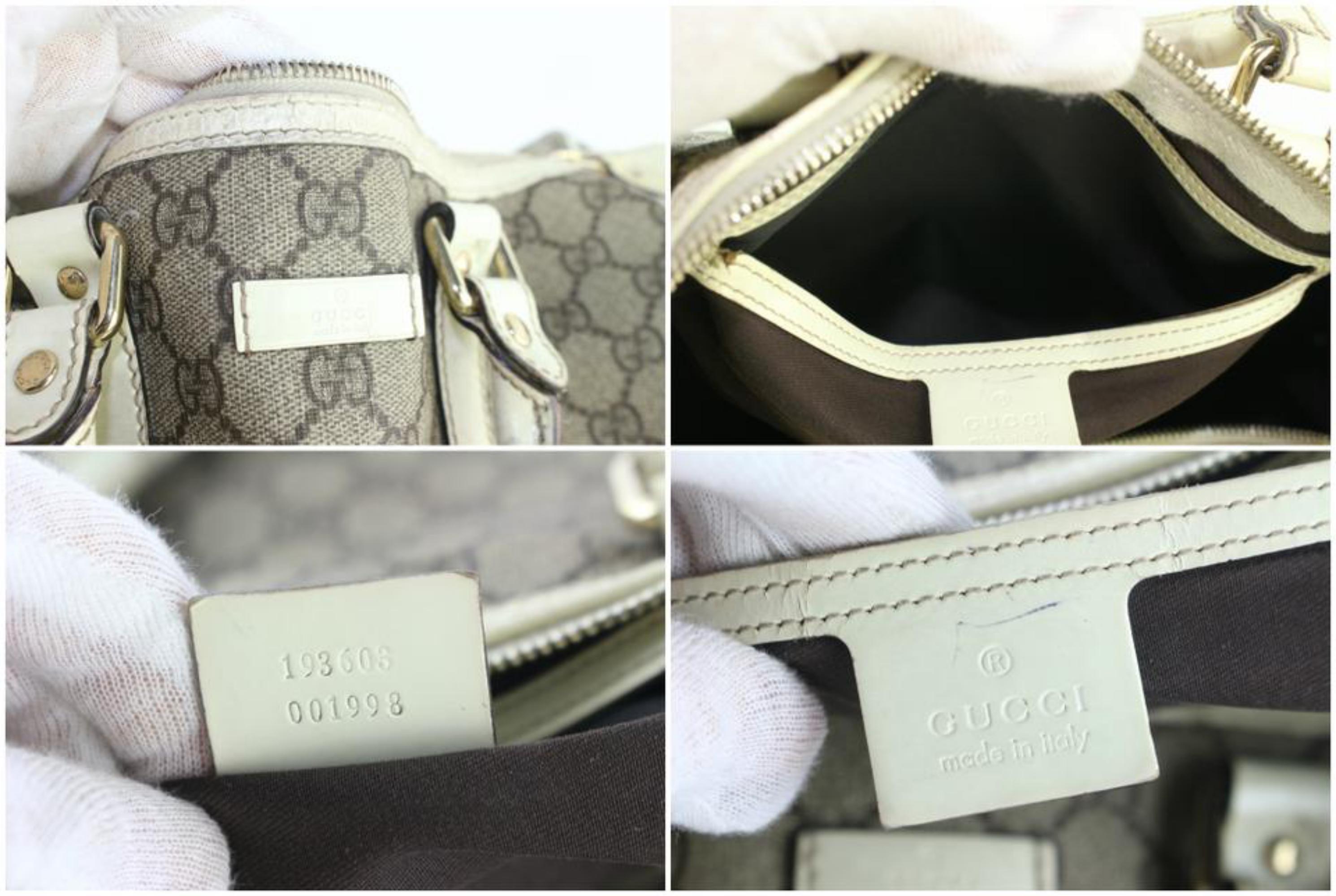 Gray Gucci Boston Supreme Monogram Gg Joy 21gz1217 Brown Coated Canvas Satchel For Sale