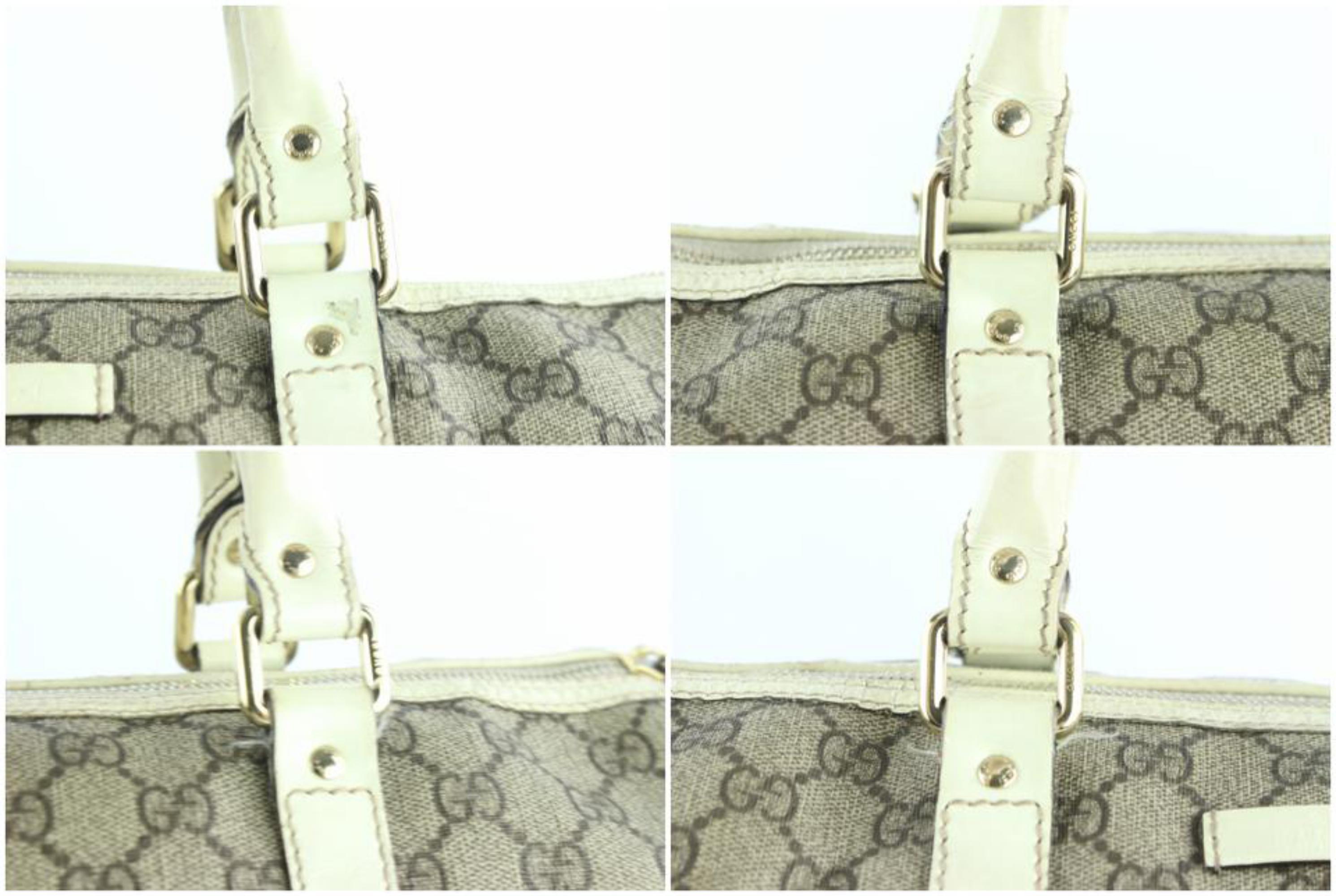 Gucci Boston Supreme Monogram Gg Joy 21gz1217 Brown Coated Canvas Satchel For Sale 4