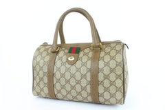 Gucci Boston Supreme Sherry Monogram Web 1gj1110 Brown Coated Canvas Satchel
