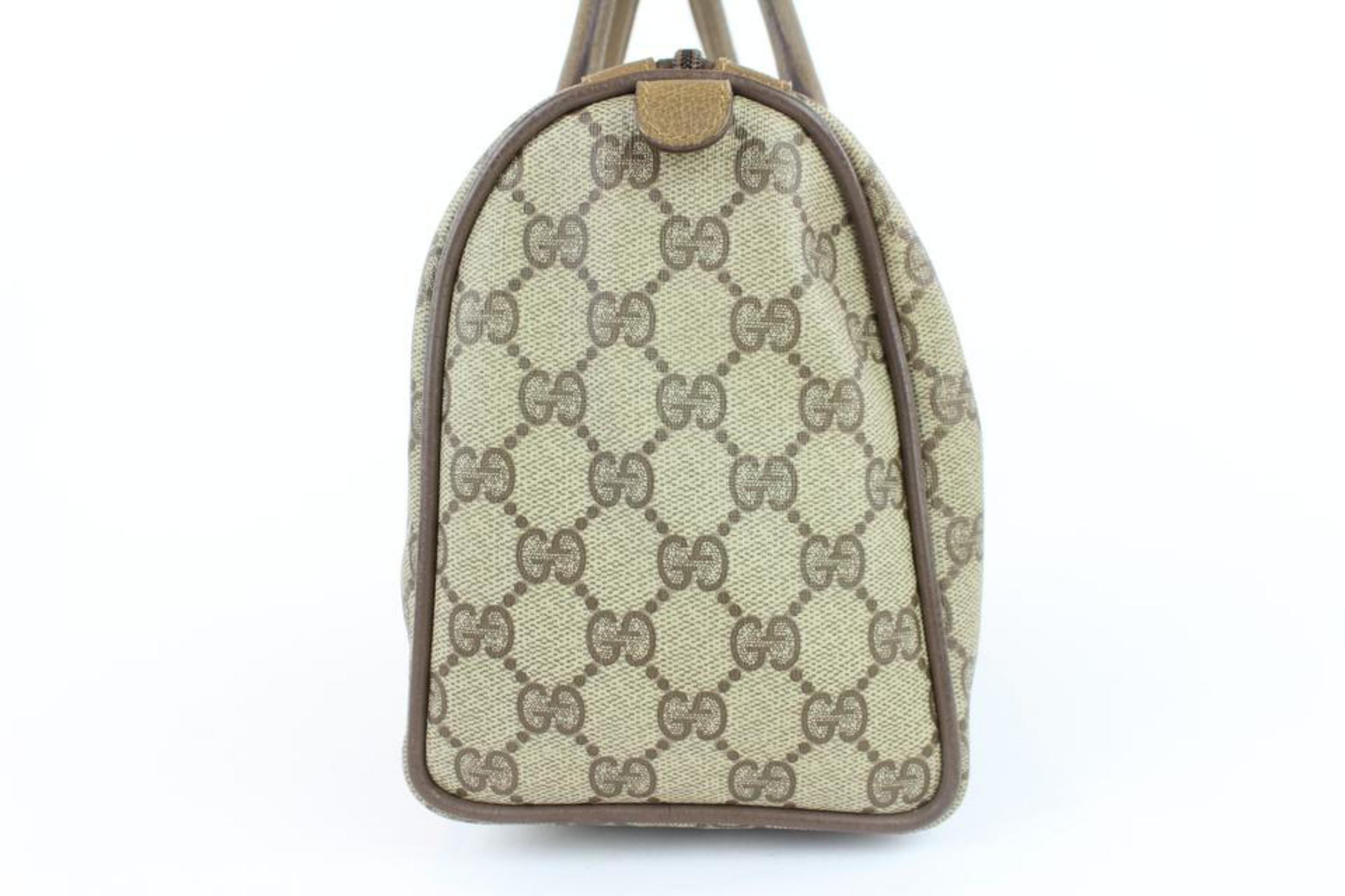 Gucci Boston Supreme Sherry Monogram Web 1gj1110 Brown Coated Canvas Satchel For Sale 1