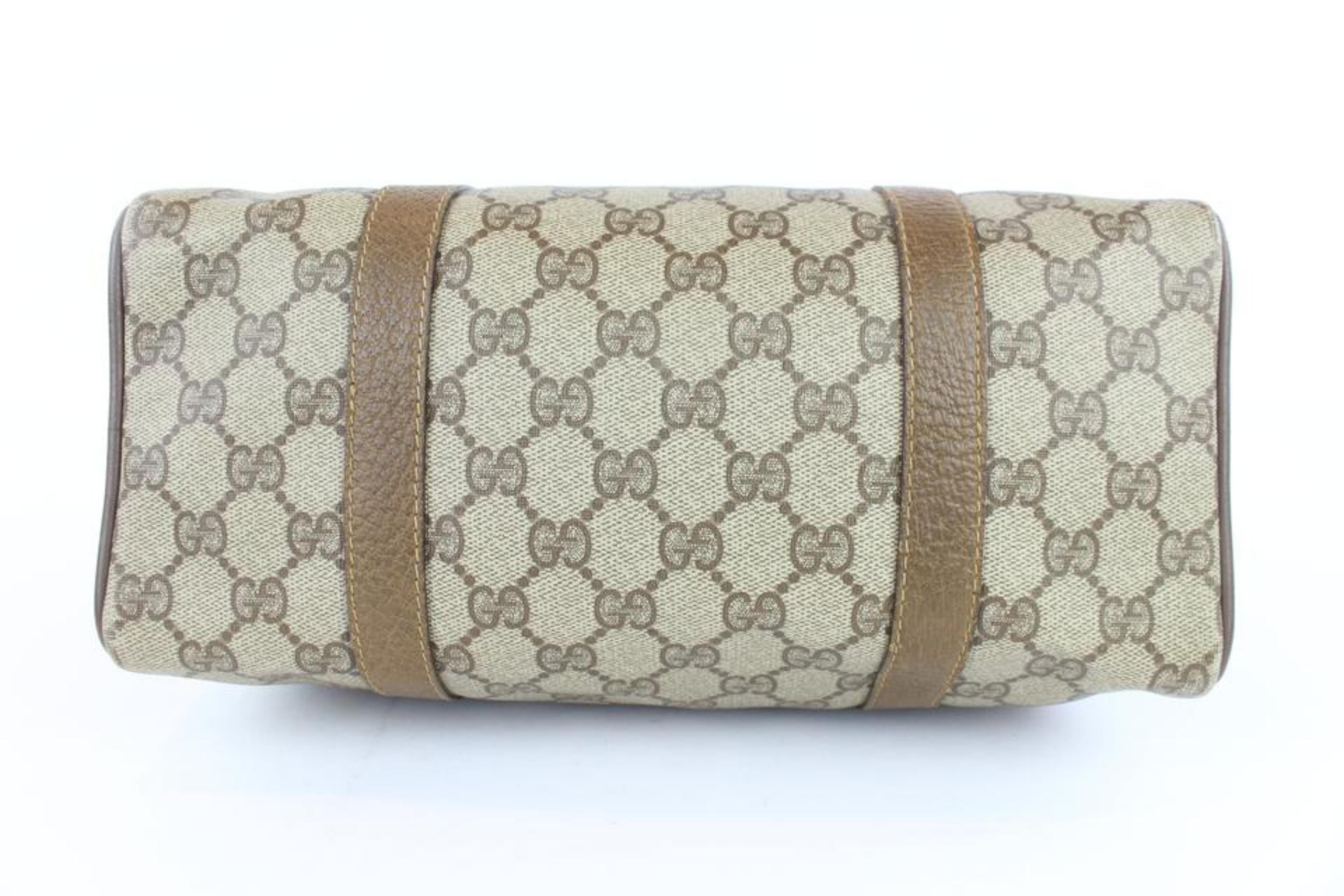 Gucci Boston Supreme Sherry Monogram Web 1gj1110 Brown Coated Canvas Satchel For Sale 3