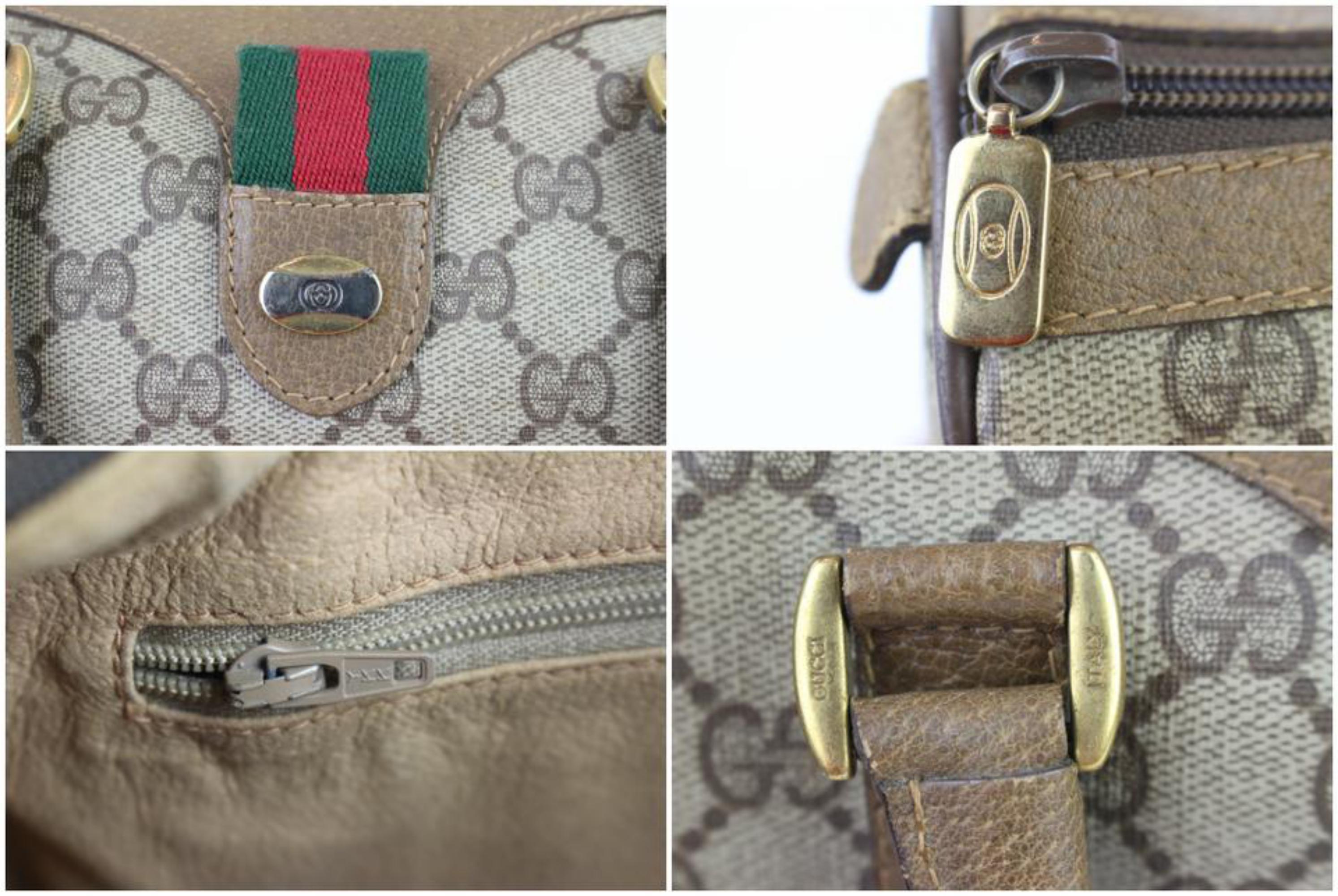 Gucci Boston Supreme Sherry Monogram Web 1gj1110 Brown Coated Canvas Satchel For Sale 5