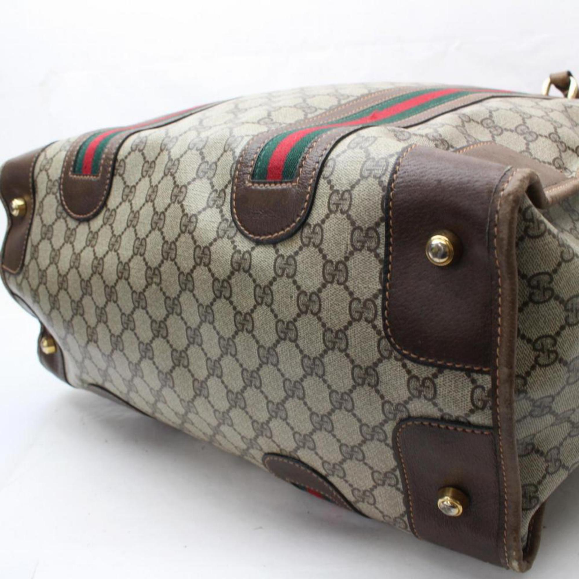 Gucci Boston Supreme Sherry Monogram Web Large Duffle 869636 Weekend/Travel Bag 2