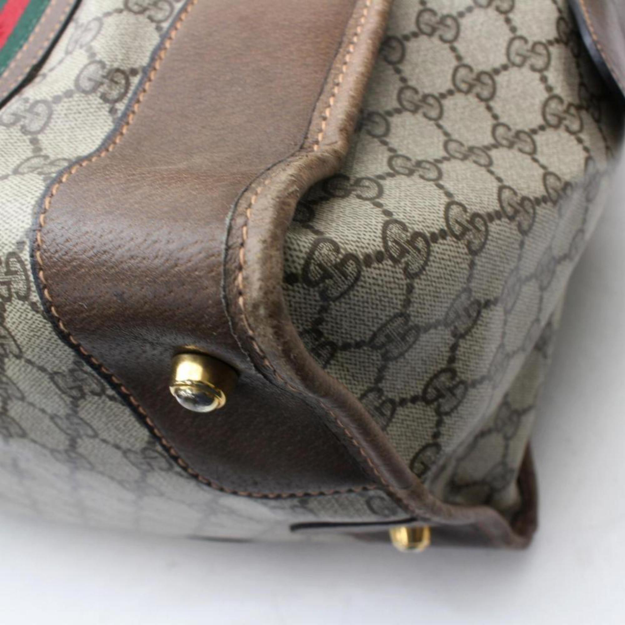 Gucci Boston Supreme Sherry Monogram Web Large Duffle 869636 Weekend/Travel Bag 4