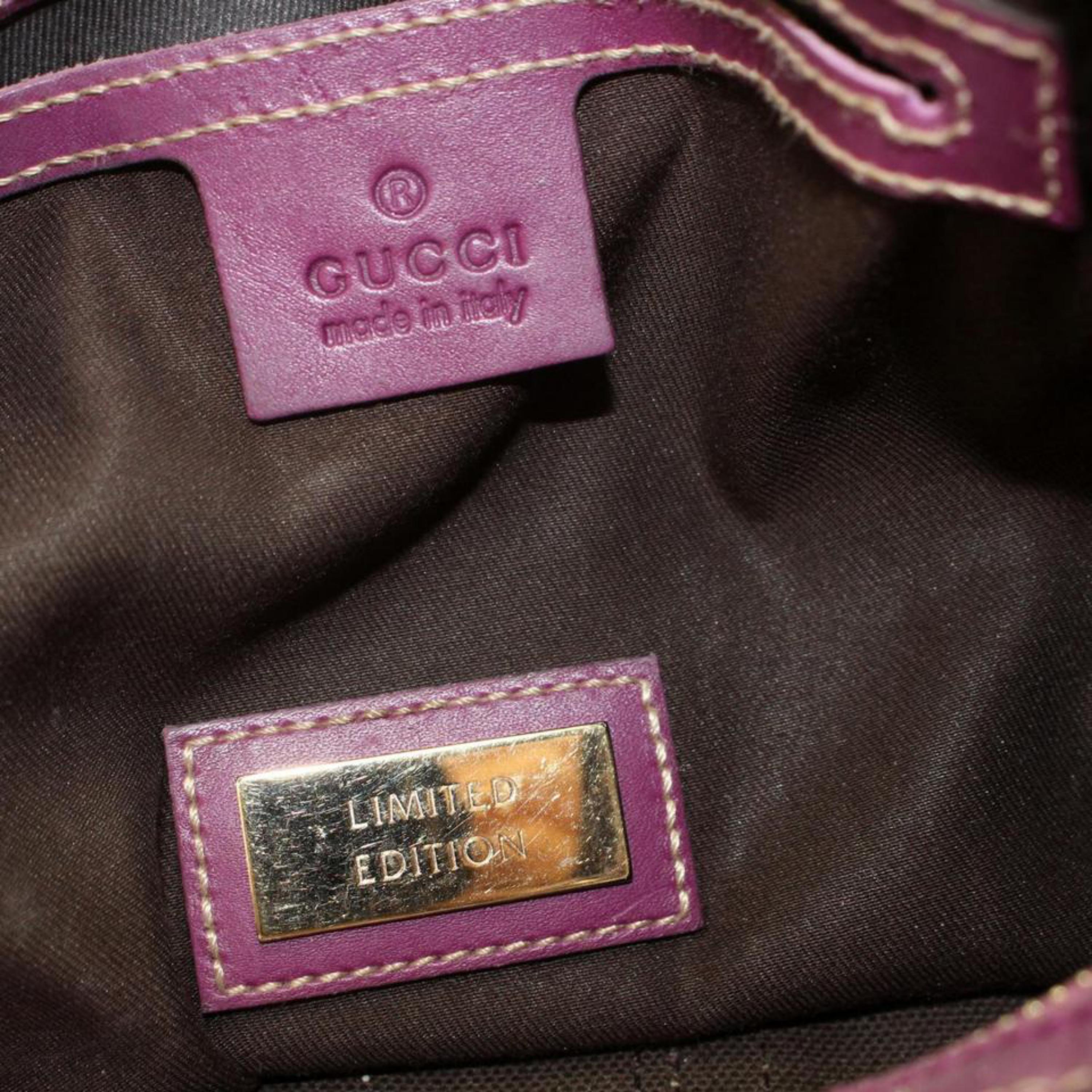 Gray Gucci Boston (Ultra Rare) Monogram Gg Supreme Web Joy 867496 Purple Coated Canva